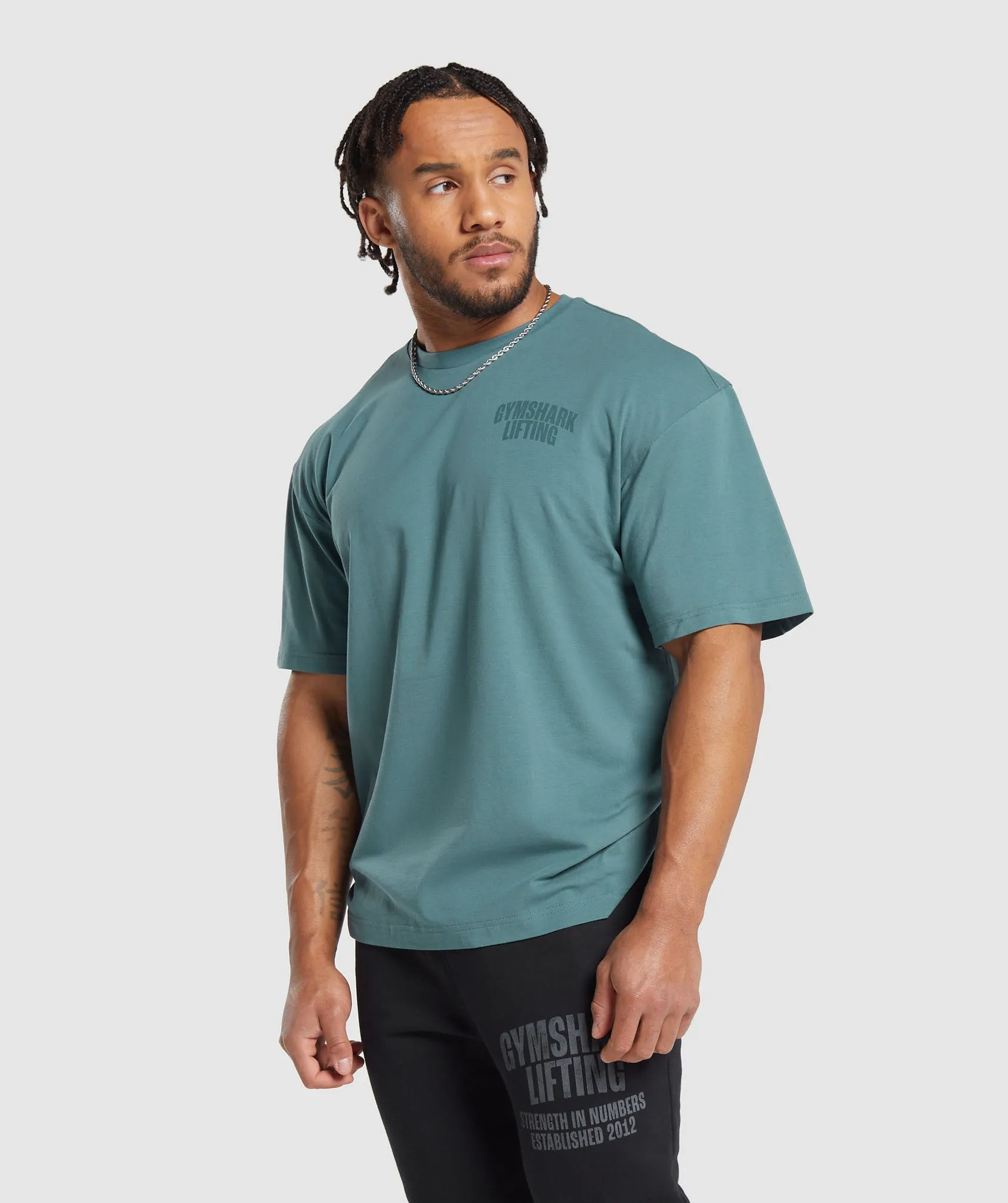 Gymshark Lifting T-Shirt - Denim Teal sold by Gymshark product image thumbnail 3