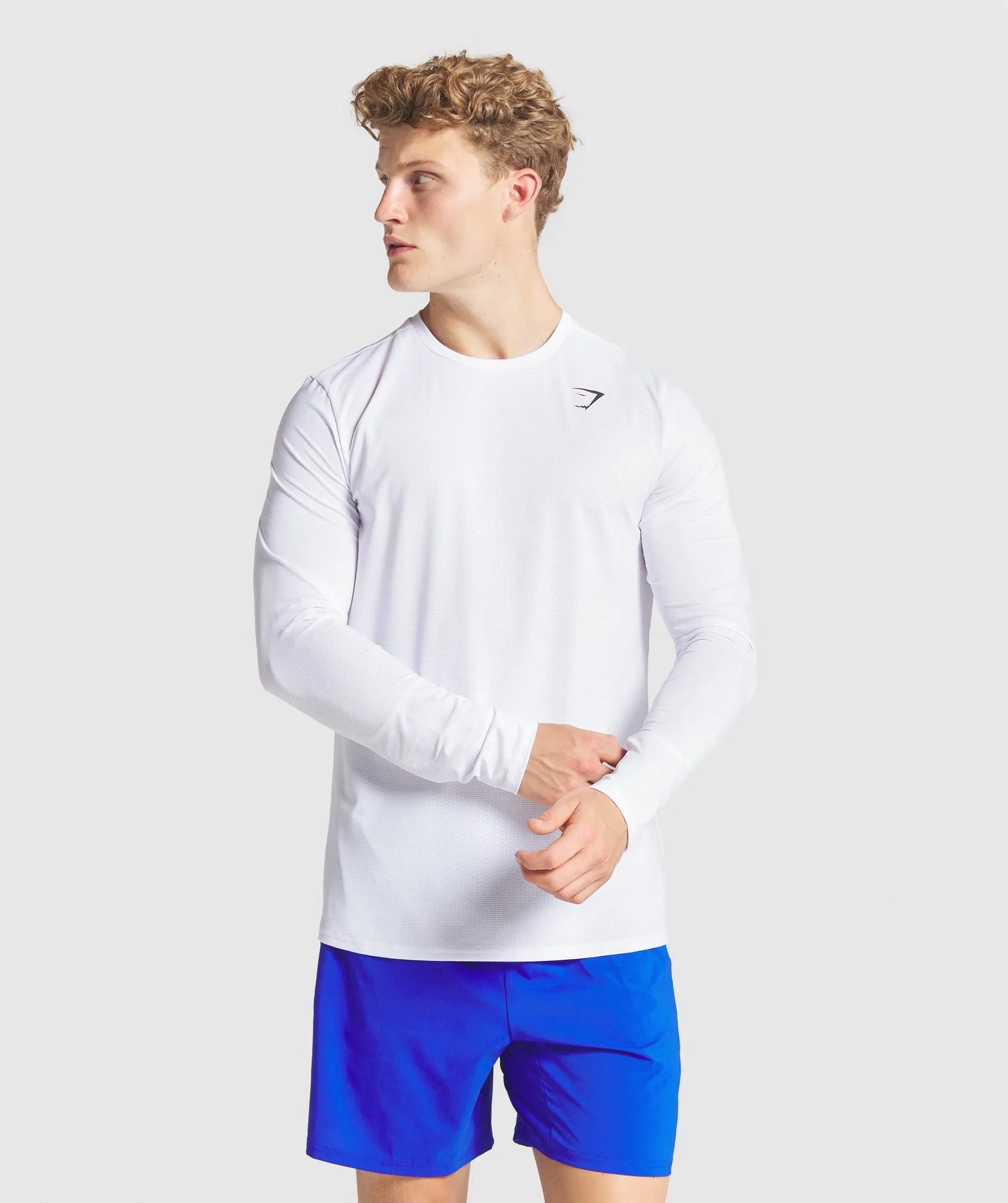 Gymshark Arrival Long Sleeve T-Shirt - White sold by Gymshark