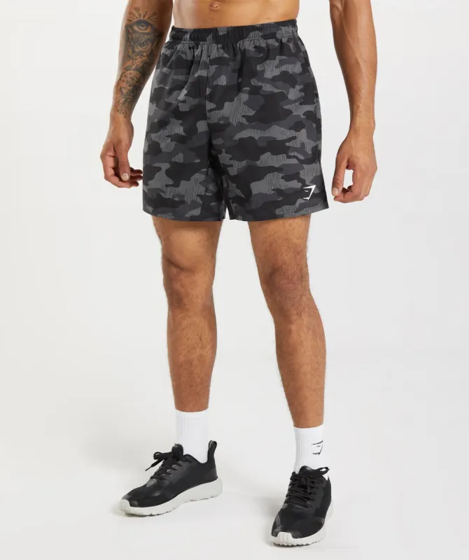 Gymshark Arrival 7" Short- Graphite Grey Print sold by Gymshark