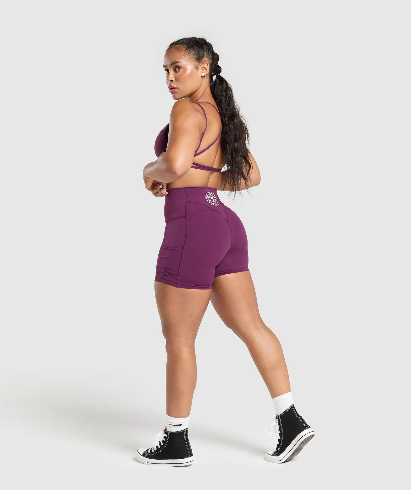 Gymshark Legacy Logo Tight Shorts - Magenta Purple sold by Gymshark product image thumbnail 4