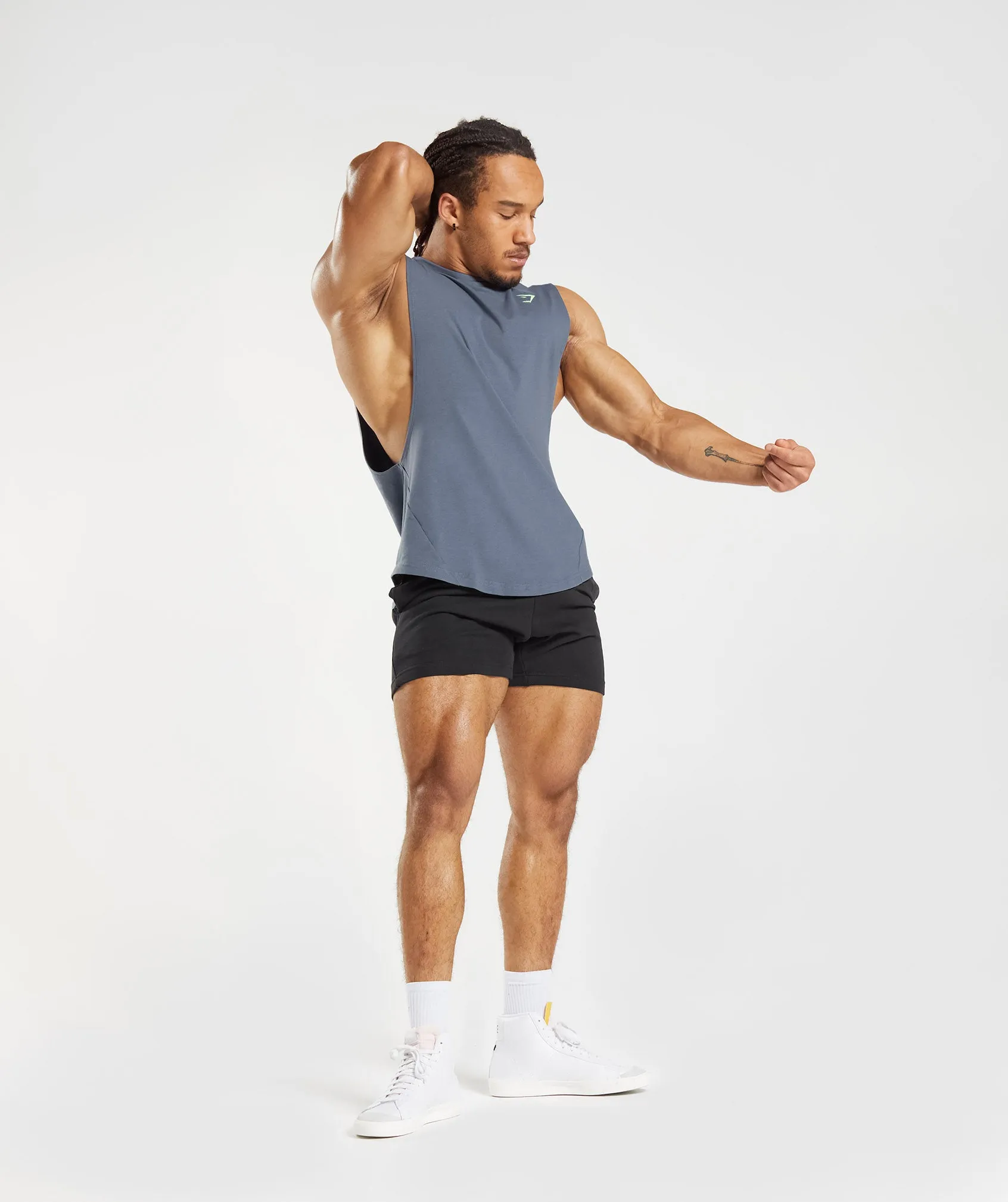 Gymshark Bold Drop Arm Tank - Evening Blue sold by Gymshark product image thumbnail 4