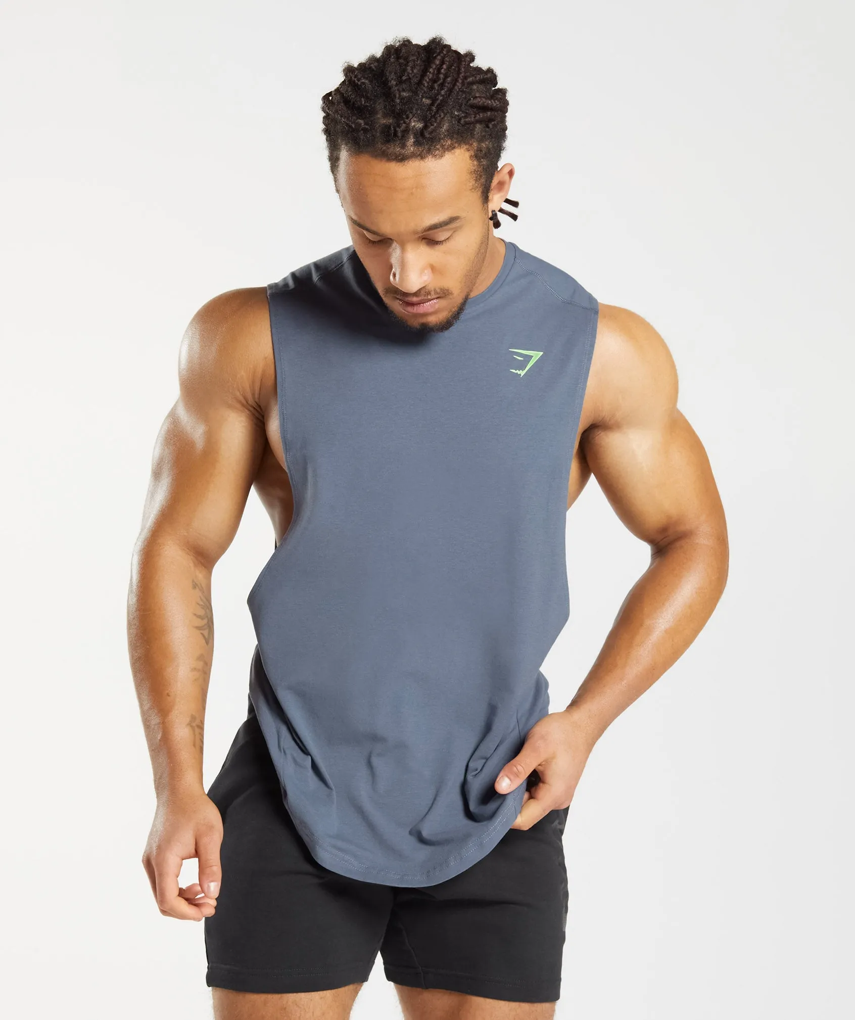 Gymshark Bold Drop Arm Tank - Evening Blue sold by Gymshark product image thumbnail 2