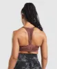 GS Power Sports Bra - Cherry Brown Print sold by Gymshark