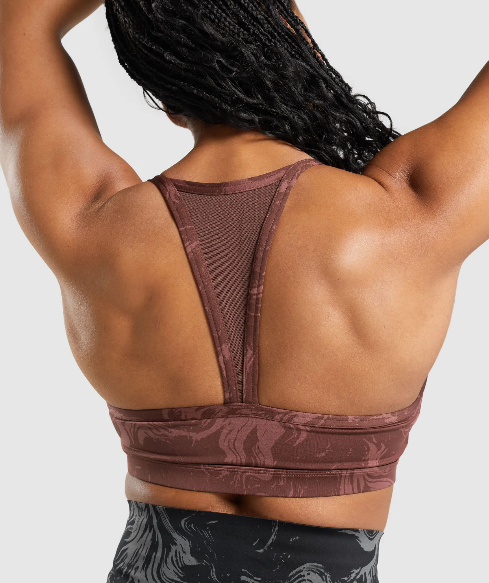 GS Power Sports Bra - Cherry Brown Print sold by Gymshark product image thumbnail 5