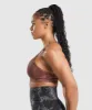 GS Power Sports Bra - Cherry Brown Print sold by Gymshark