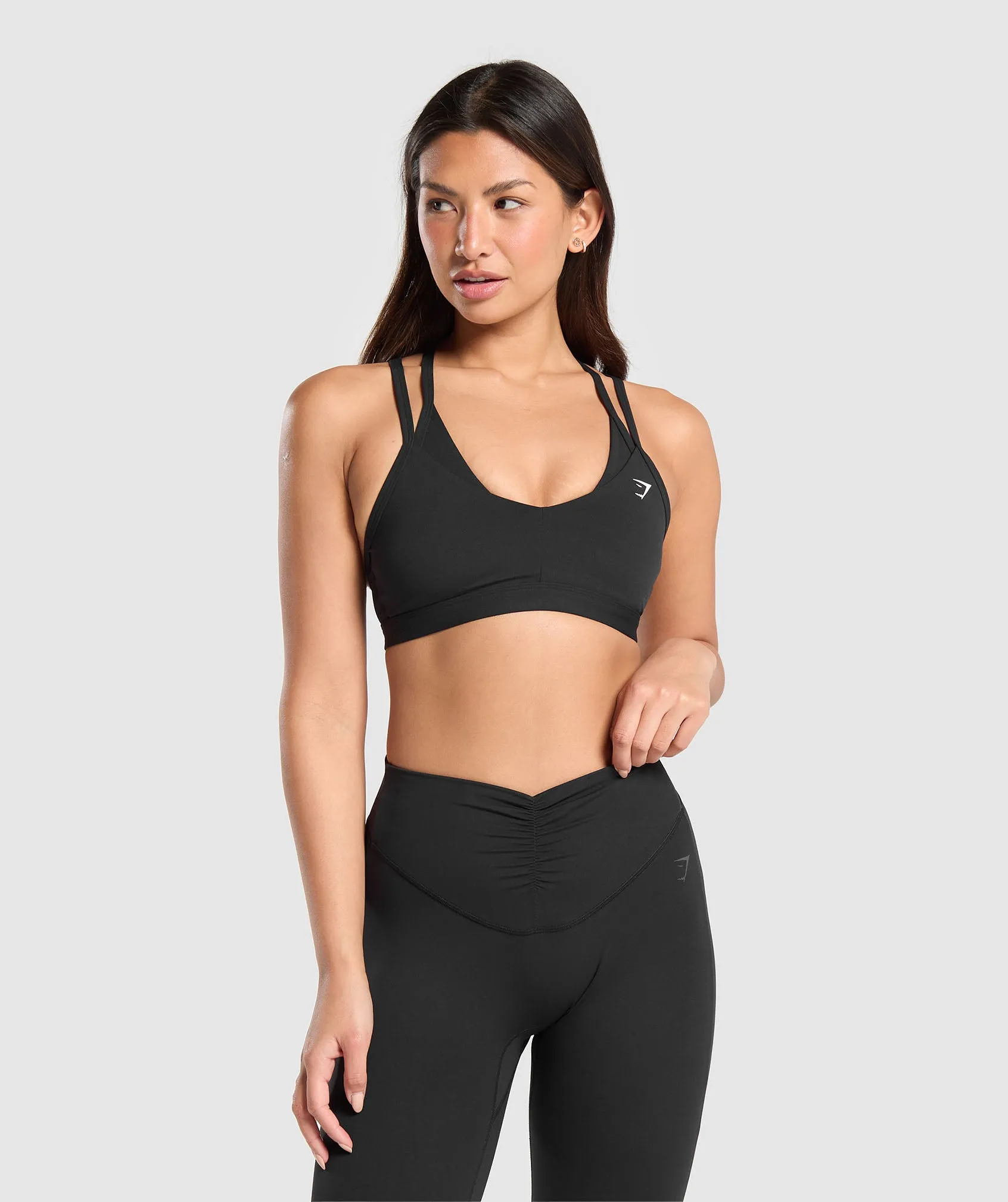 Gymshark Double Up Sports Bra - Black sold by Gymshark