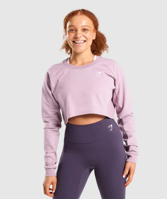 Gymshark Training Cropped Sweater - Light Purple sold by Gymshark