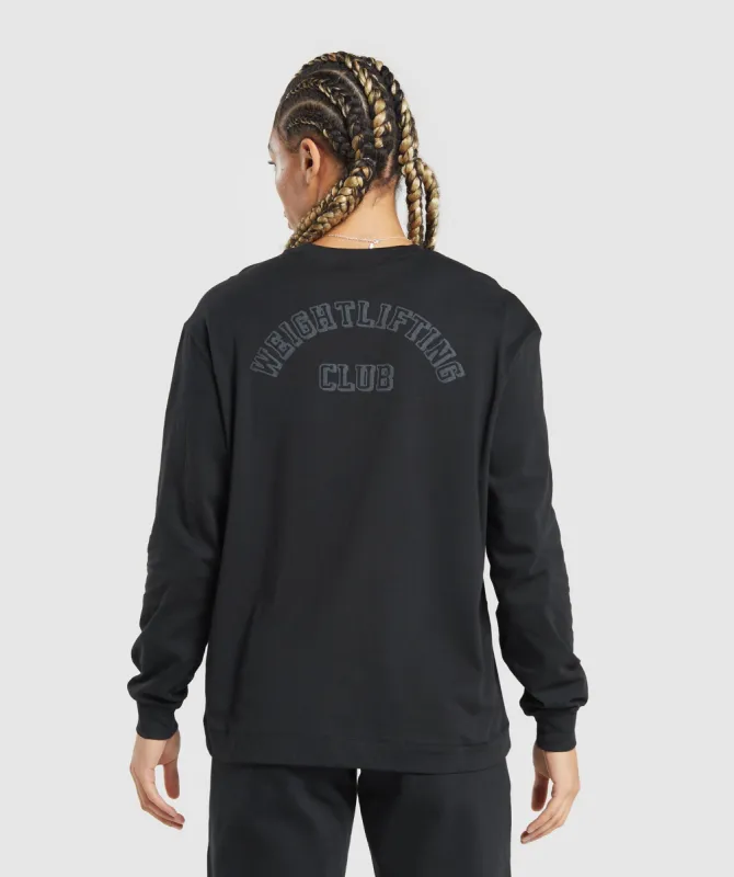 Gymshark Weightlifting Long Sleeve Top - Black sold by Gymshark
