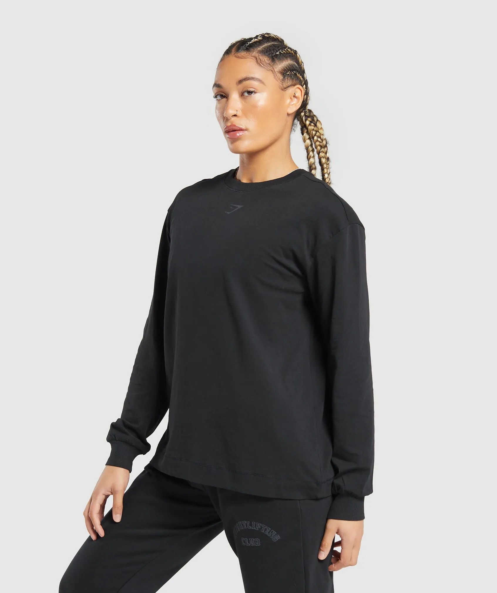 Gymshark Weightlifting Long Sleeve Top - Black sold by Gymshark product image thumbnail 3
