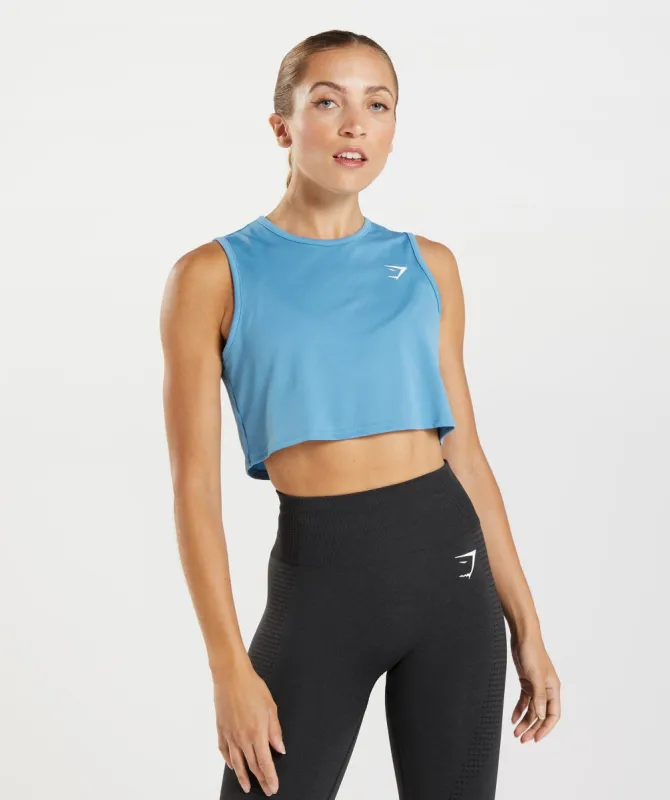 Gymshark Training Crop Tank - Coastal Blue sold by Gymshark