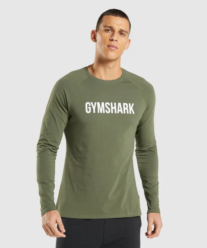 Gymshark Apollo Long Sleeve T-Shirt - Core Olive sold by Gymshark