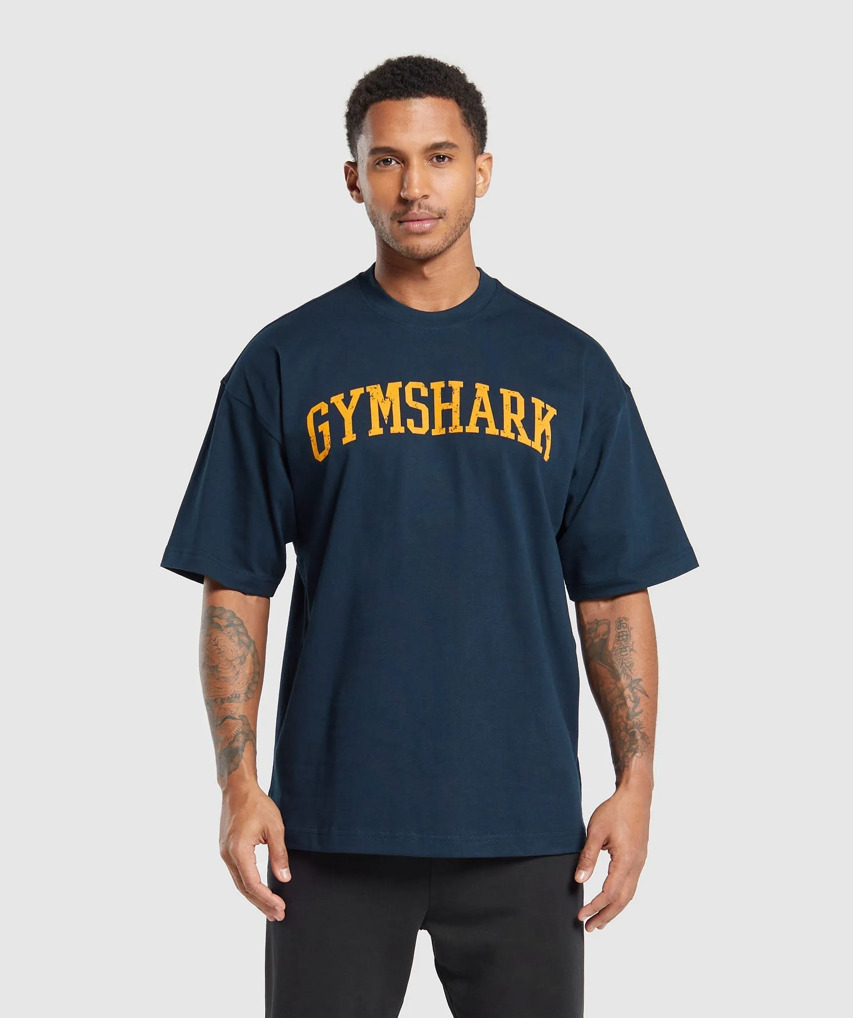 Gymshark Collegiate T-Shirt - Navy sold by Gymshark