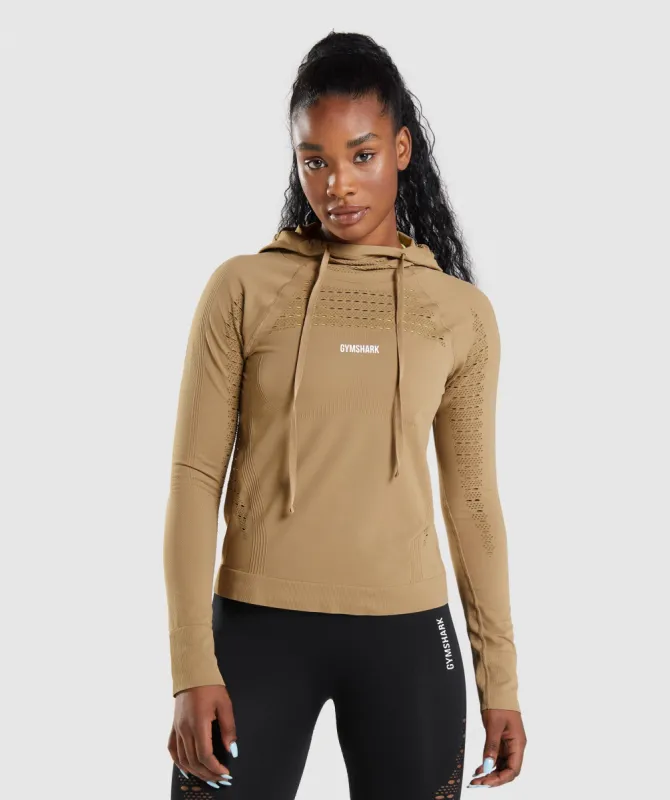 Gymshark Energy Seamless Hoodie - Biscotti Brown sold by Gymshark