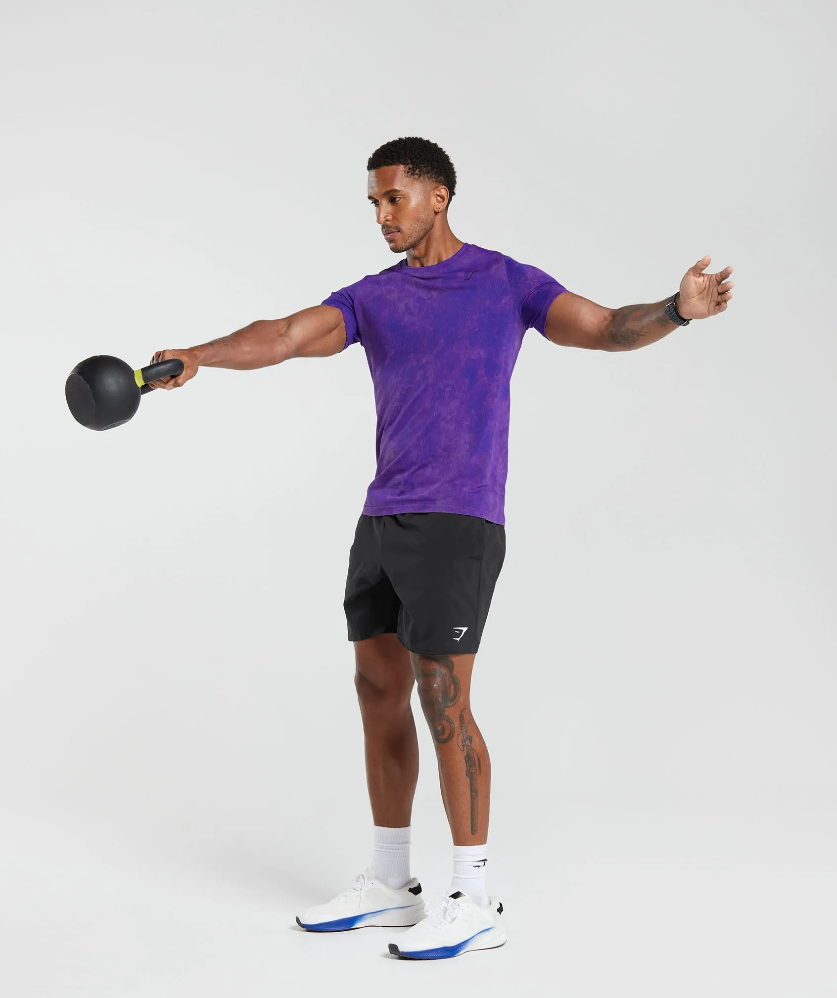 Gymshark Washed Seamless T-Shirt - Purple sold by Gymshark product image thumbnail 4
