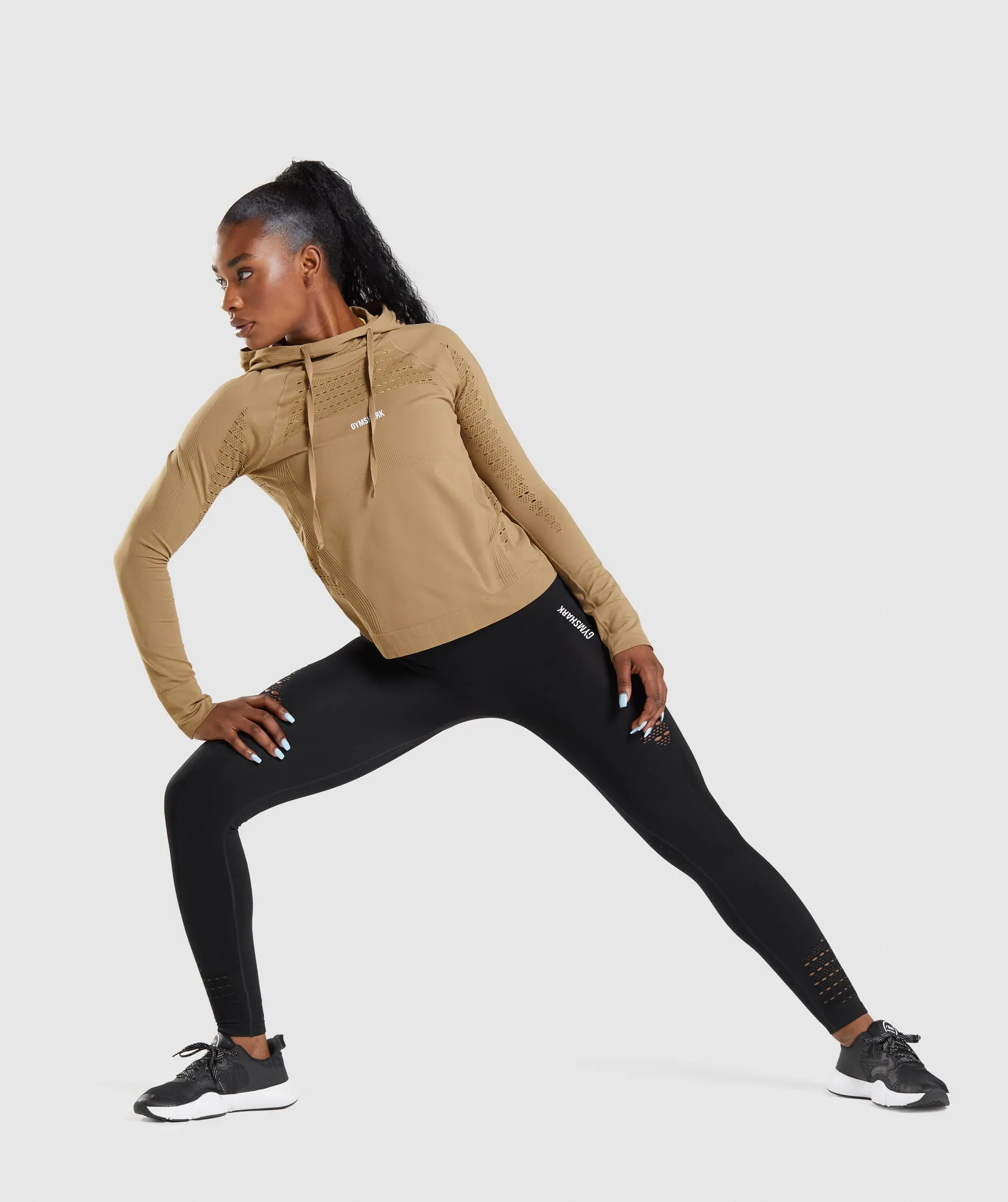 Gymshark Energy Seamless Hoodie - Biscotti Brown sold by Gymshark product image thumbnail 4