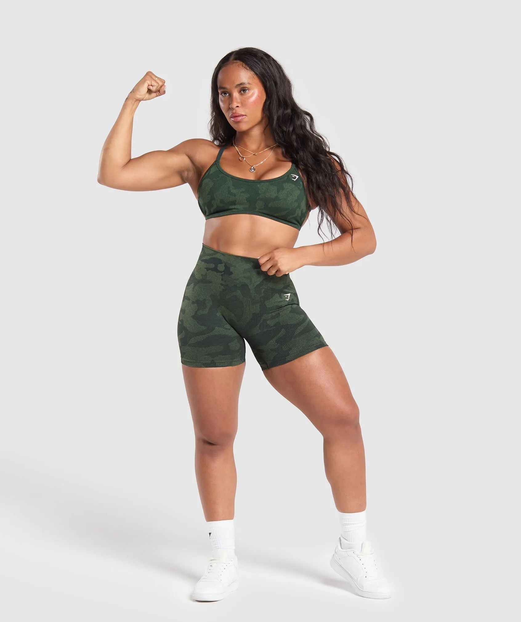Gymshark Adapt Camo Minimal Bra - Victory Green/ Force Green sold by Gymshark product image thumbnail 4