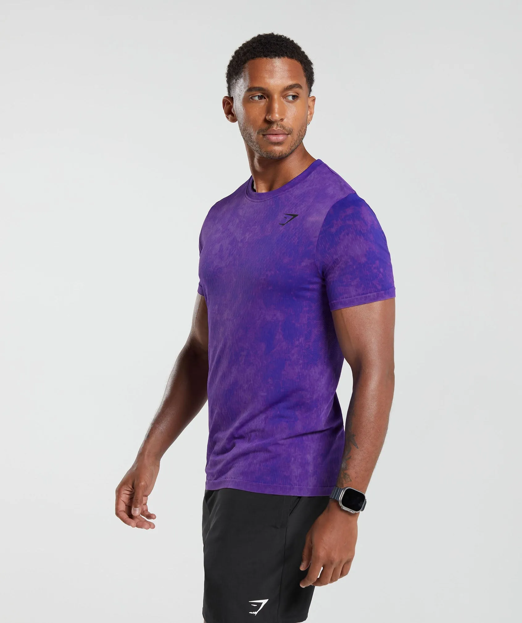 Gymshark Washed Seamless T-Shirt - Purple sold by Gymshark product image thumbnail 3