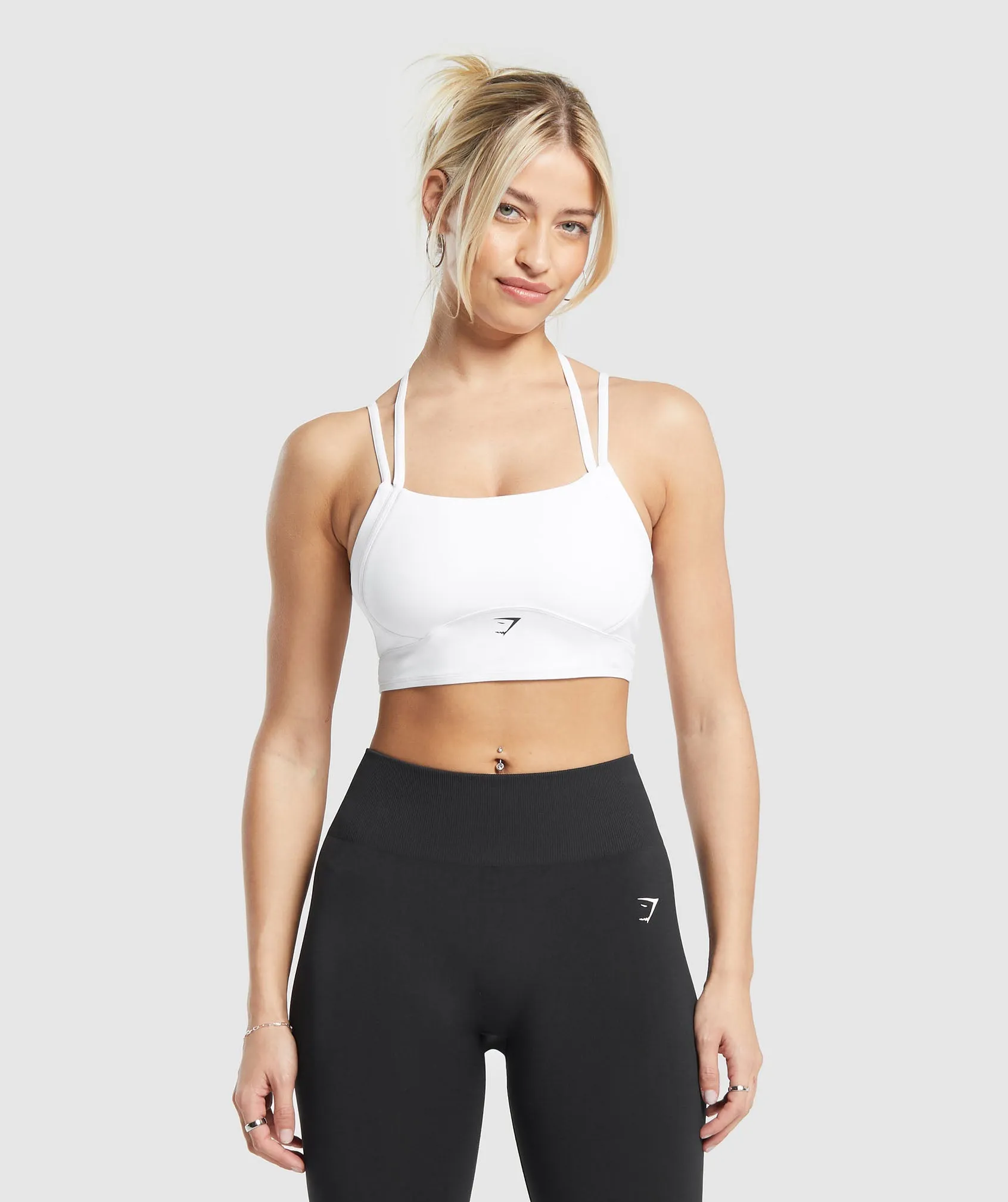 Gymshark Halterneck Crop Cami Tank - White sold by Gymshark product image thumbnail 2