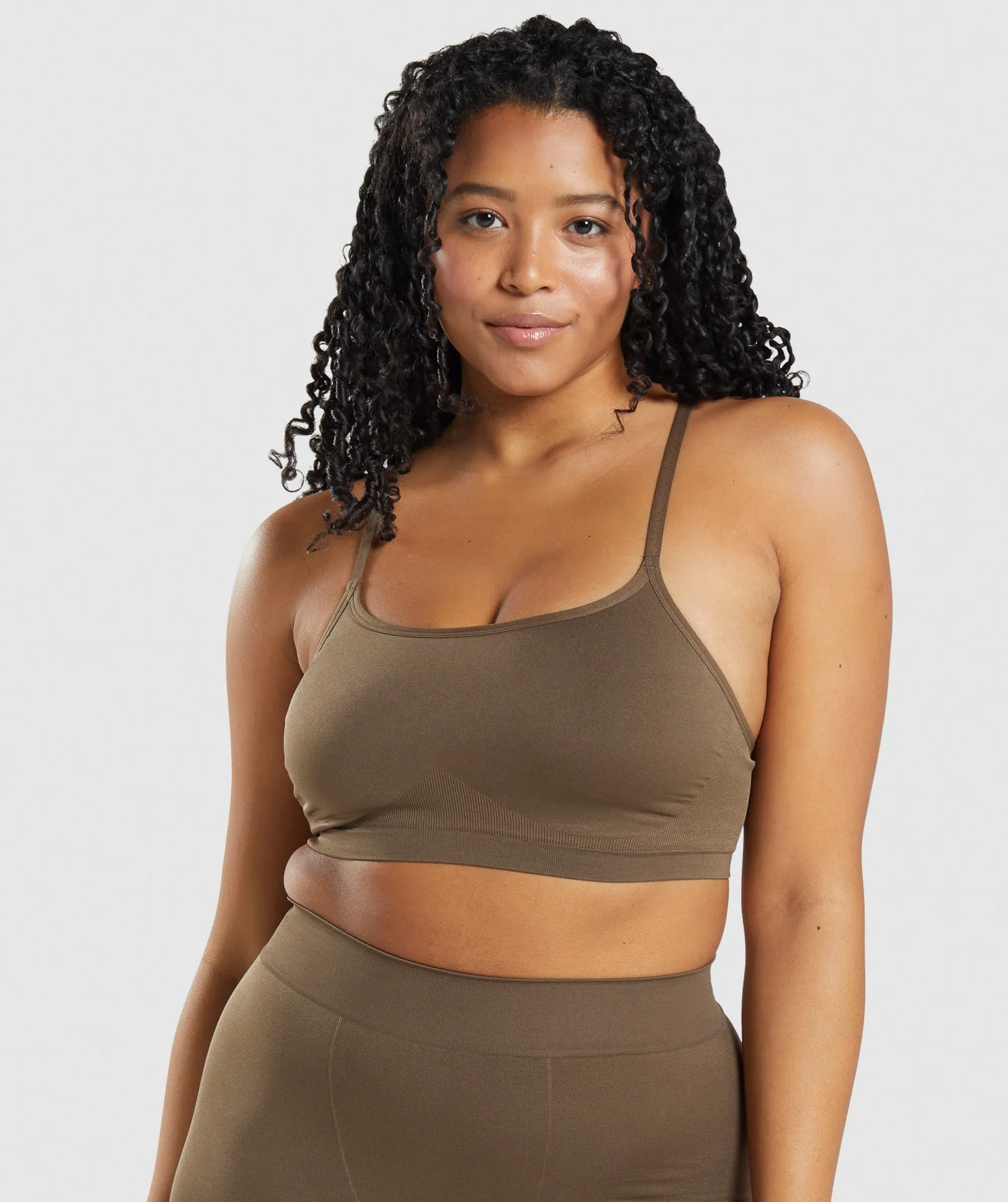 Gymshark Seamless Scoop Neck Bralette - Walnut Brown sold by Gymshark