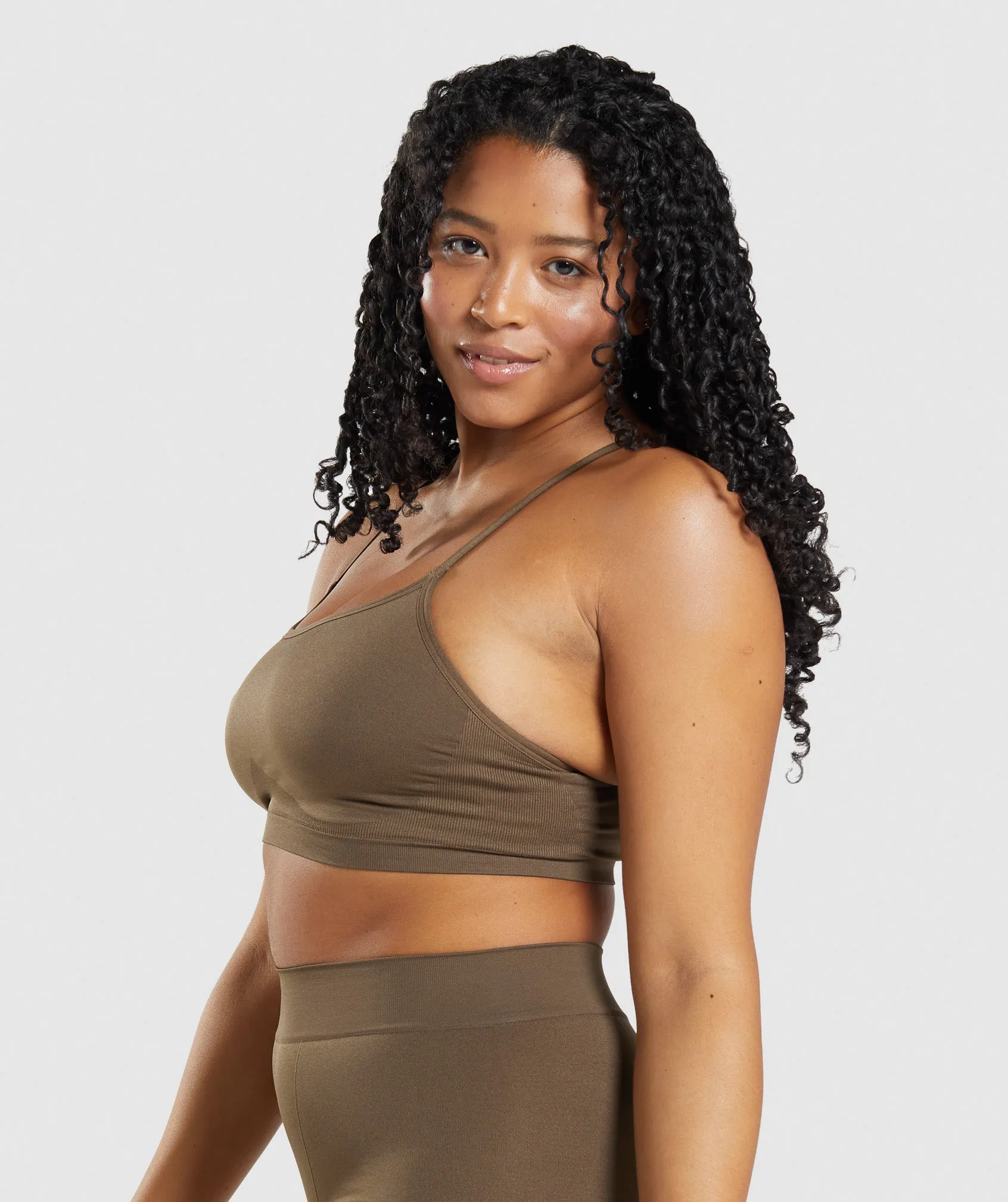 Gymshark Seamless Scoop Neck Bralette - Walnut Brown sold by Gymshark product image thumbnail 3