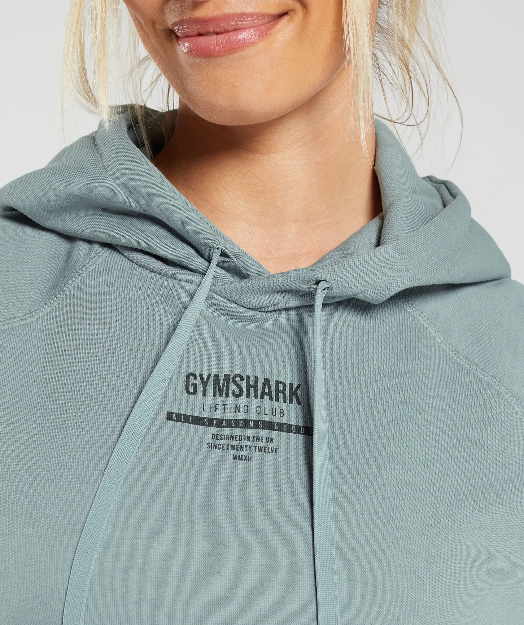 Gymshark Minimal Label Brushed Hoodie - Denim Grey sold by Gymshark product image thumbnail 5