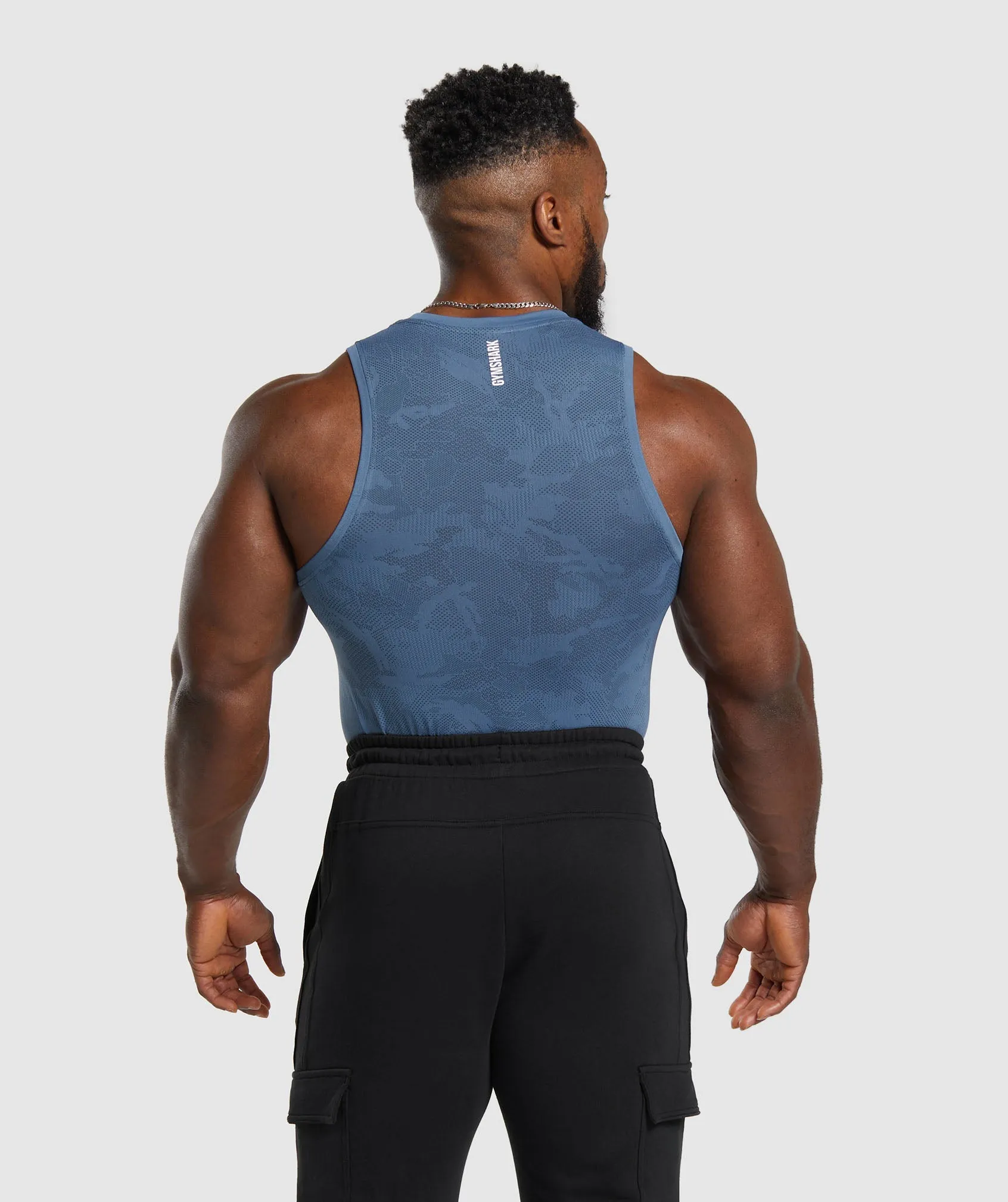 Gymshark Geo Seamless Tank - Faded Blue/Titanium Blue sold by Gymshark product image thumbnail 2