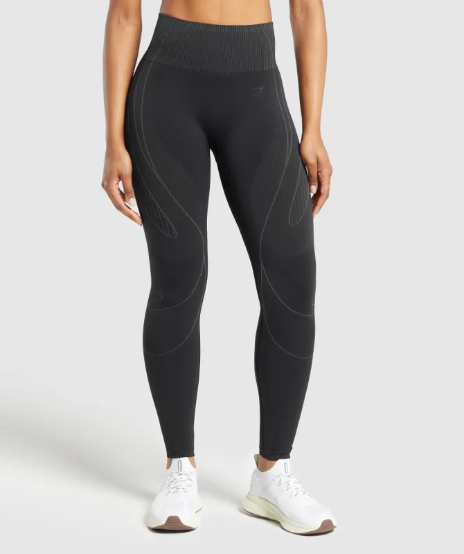 Gymshark Contour Heart Seamless Leggings - Black/Asphalt Grey sold by Gymshark