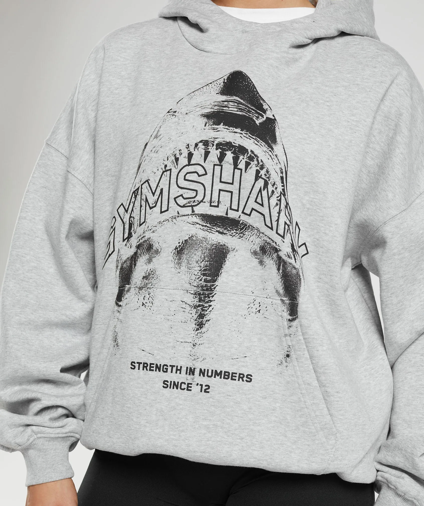 Gymshark Shark Attack Oversized Hoodie - Grey sold by Gymshark product image thumbnail 4