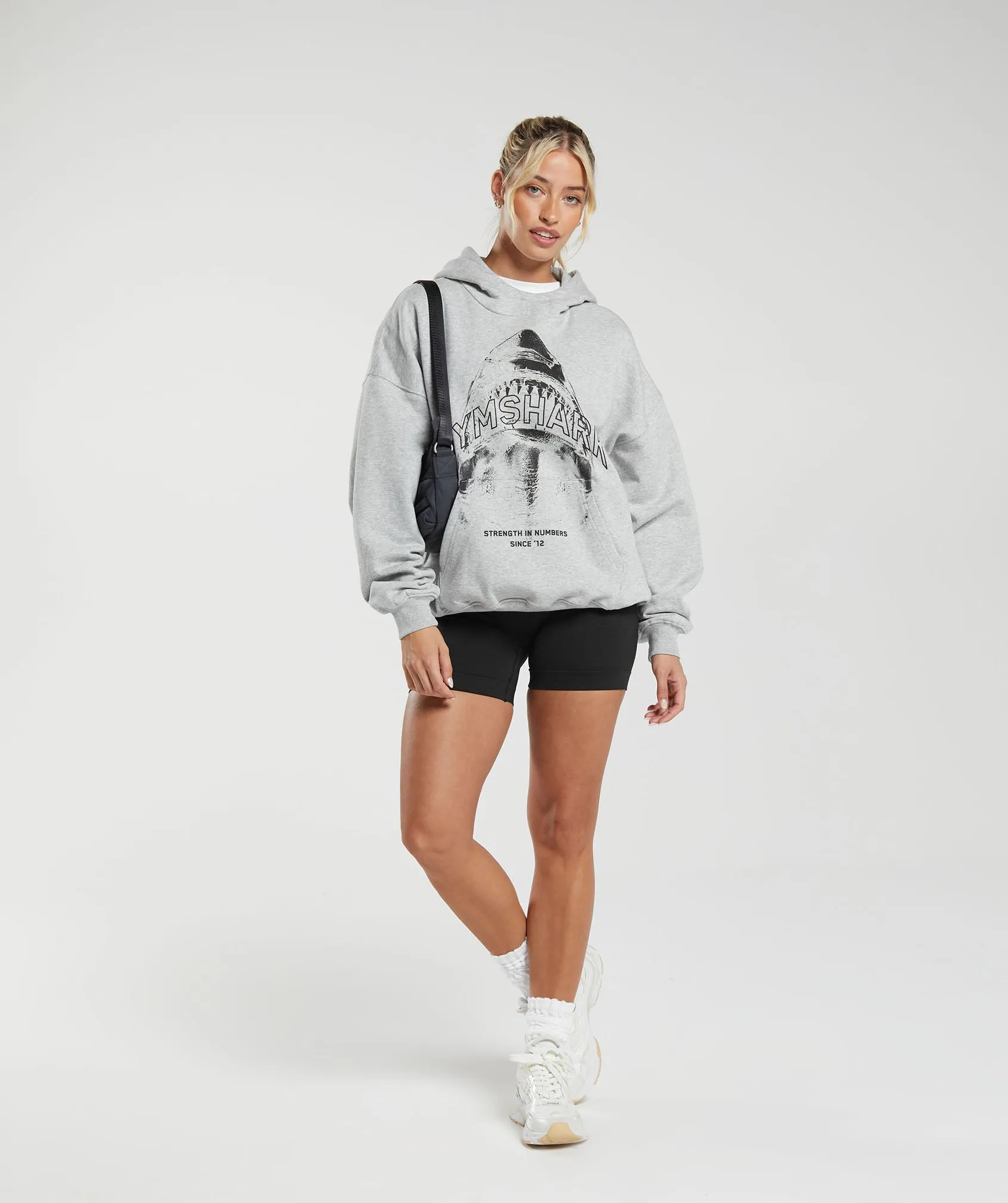 Gymshark Shark Attack Oversized Hoodie - Grey sold by Gymshark product image thumbnail 3