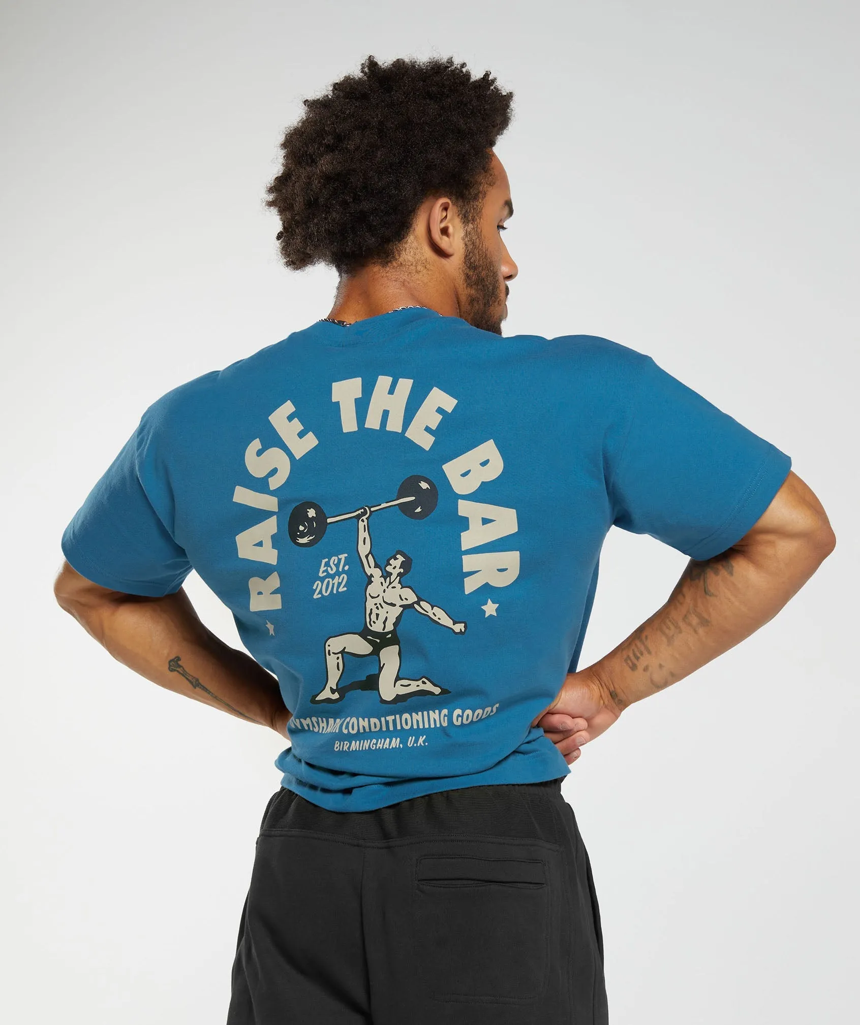 Gymshark Raise the Bar T-Shirt - Core Blue sold by Gymshark product image thumbnail 4