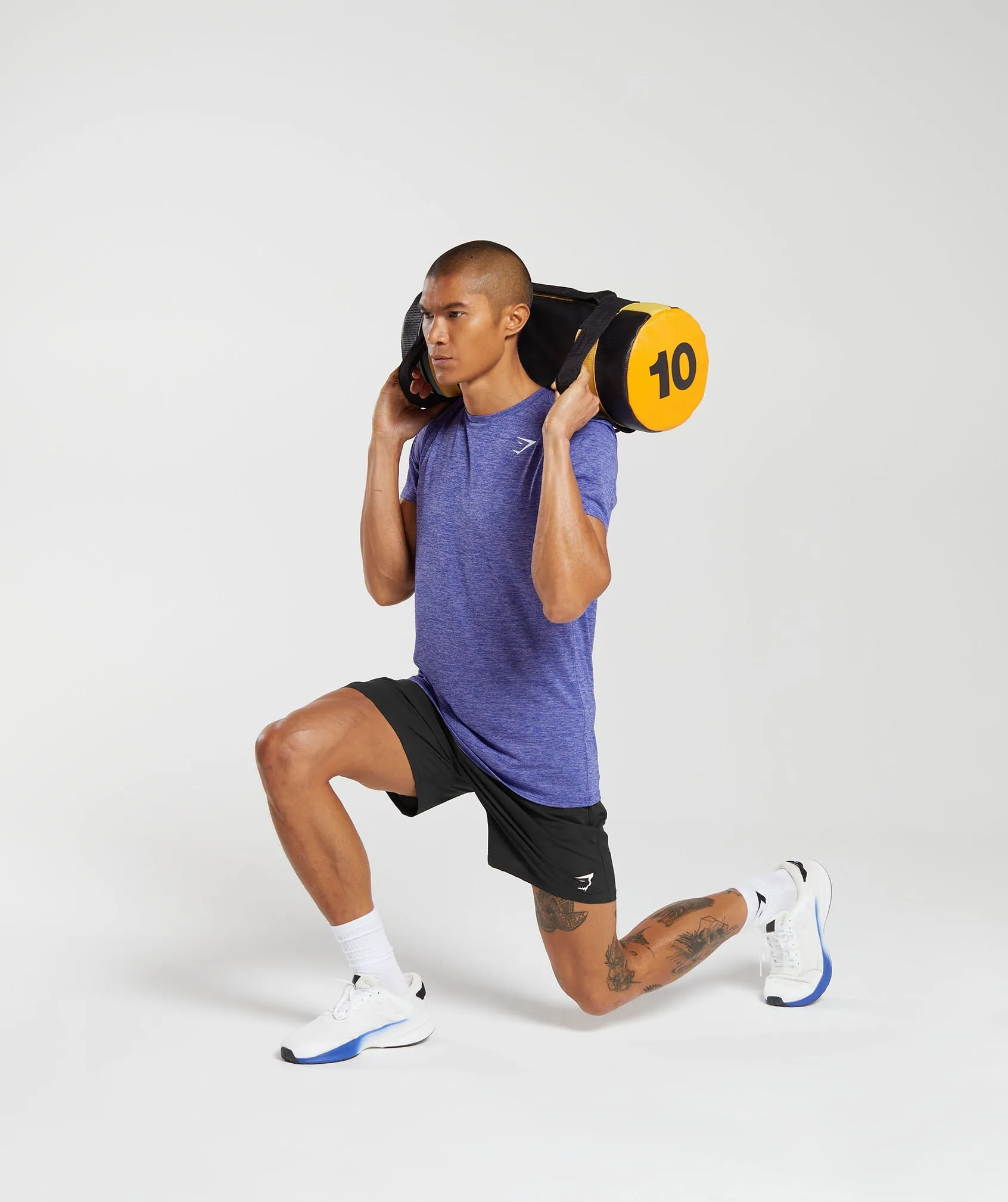 Gymshark Arrival Marl T-Shirt - Cobalt Purple/Powdered Lilac Marl sold by Gymshark product image thumbnail 4