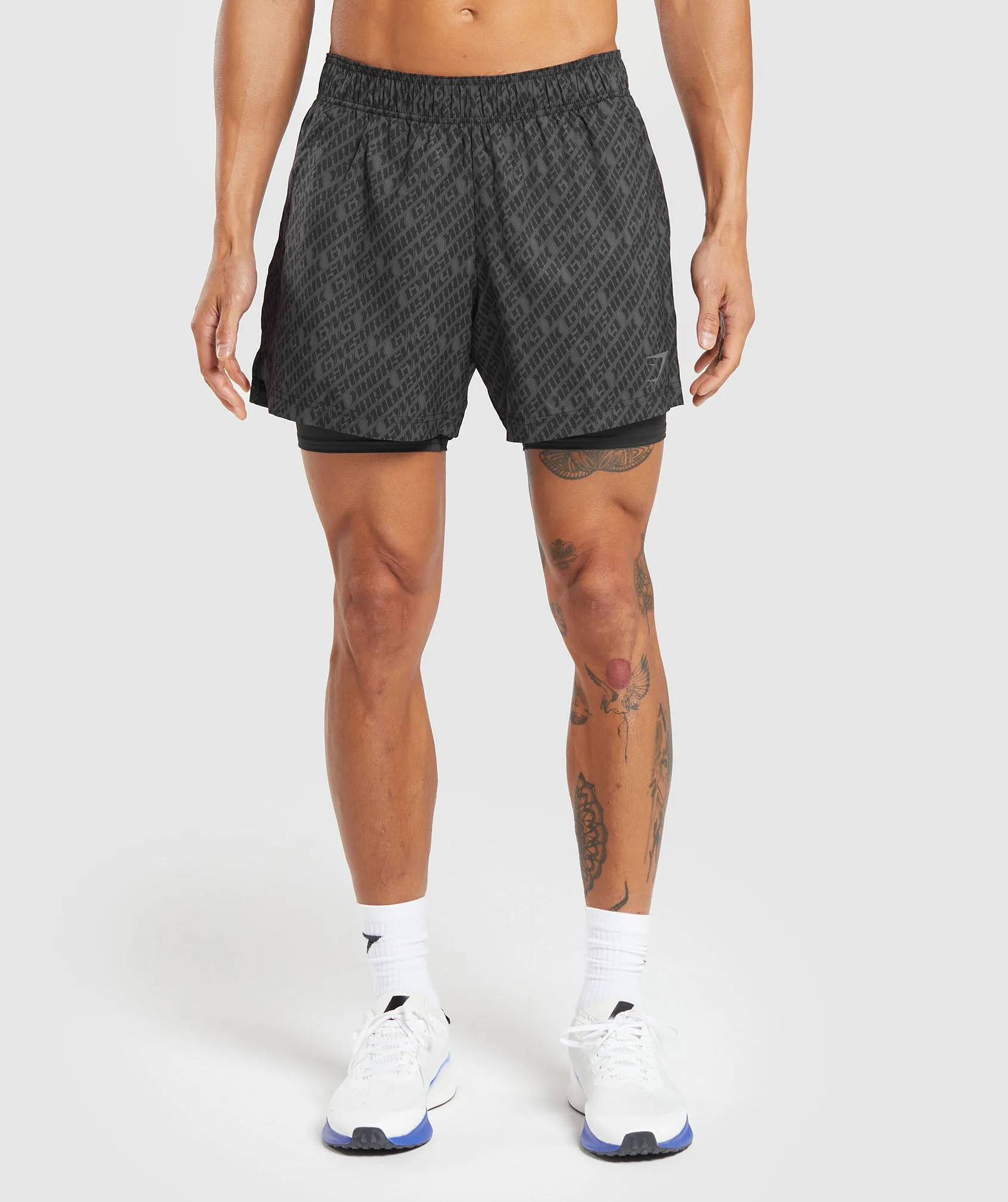 Gymshark Sport 5" 2 in 1 Shorts - Asphalt Grey/Black sold by Gymshark