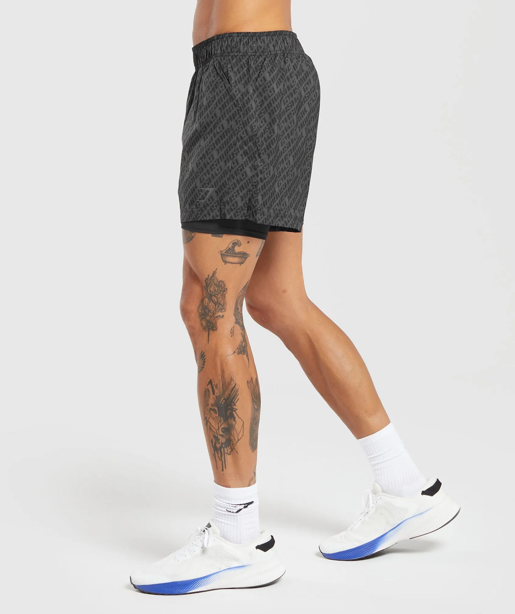 Gymshark Sport 5" 2 in 1 Shorts - Asphalt Grey/Black sold by Gymshark product image thumbnail 3