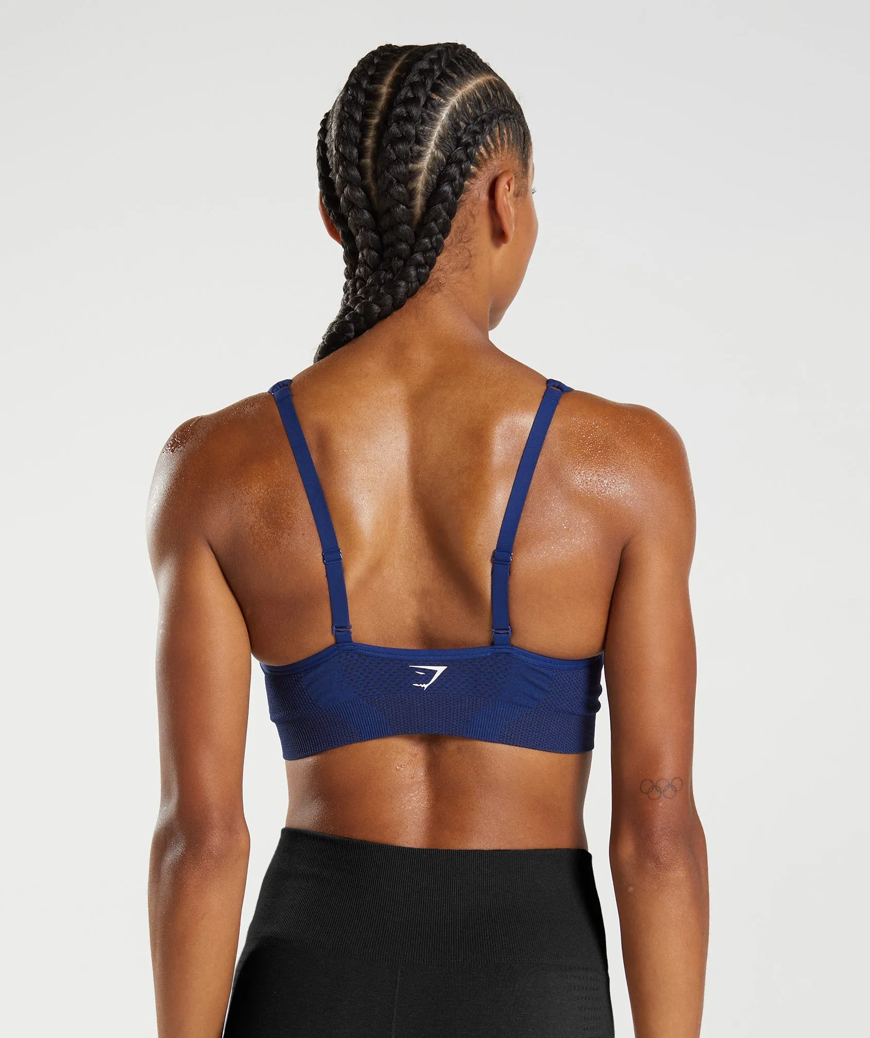 Gymshark Vital Seamless 2.0 V Neck Sports Bra - Stellar Blue Marl sold by Gymshark product image thumbnail 2
