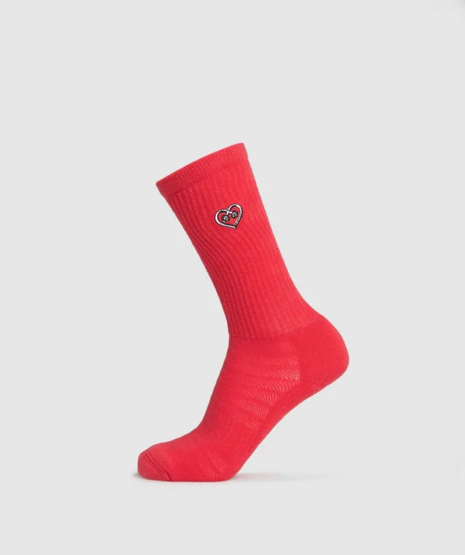 Gymshark GFX Crew Single Socks - Jamz Red sold by Gymshark
