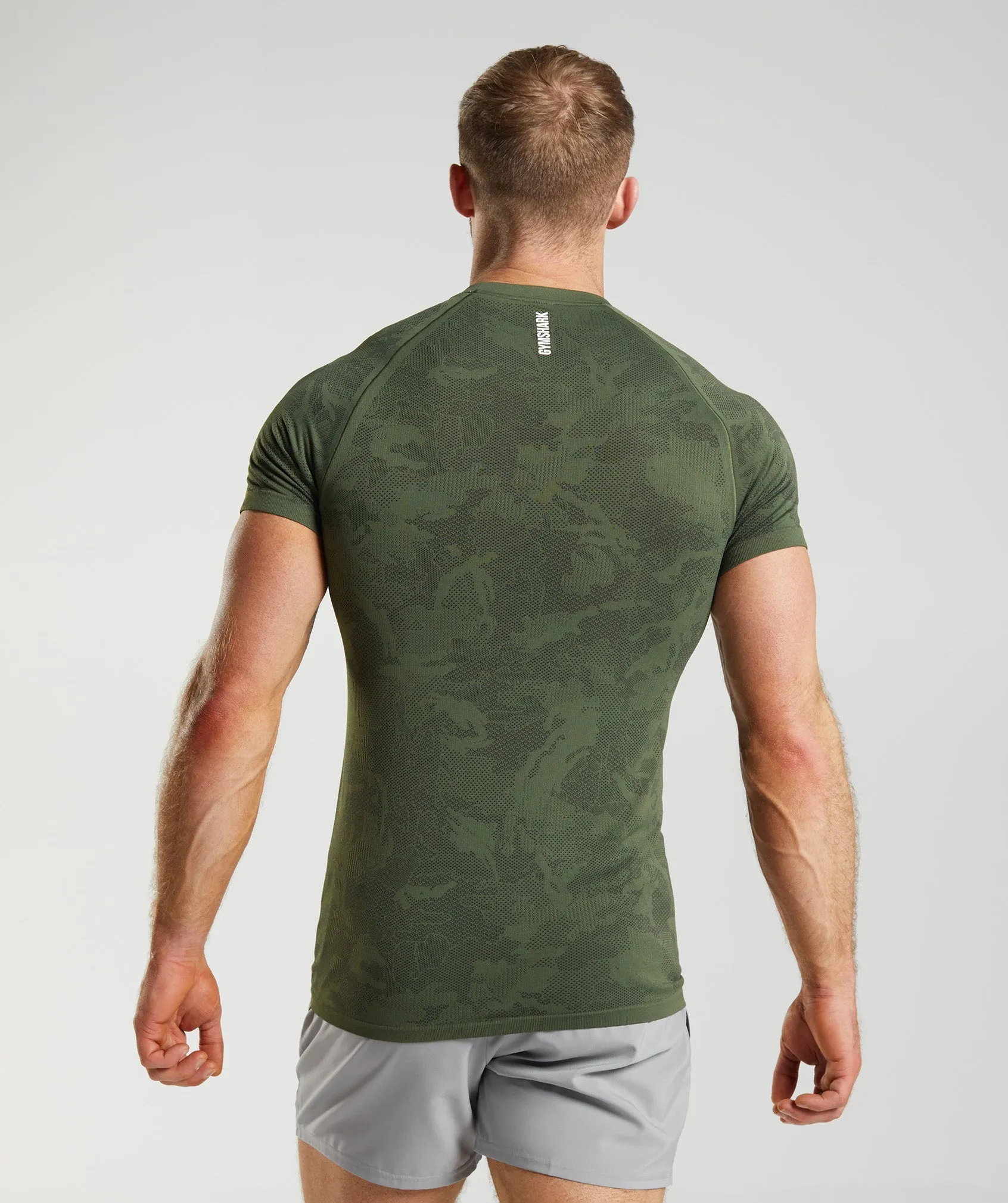 Gymshark Geo Seamless T-Shirt - Core Olive/Black sold by Gymshark product image thumbnail 2