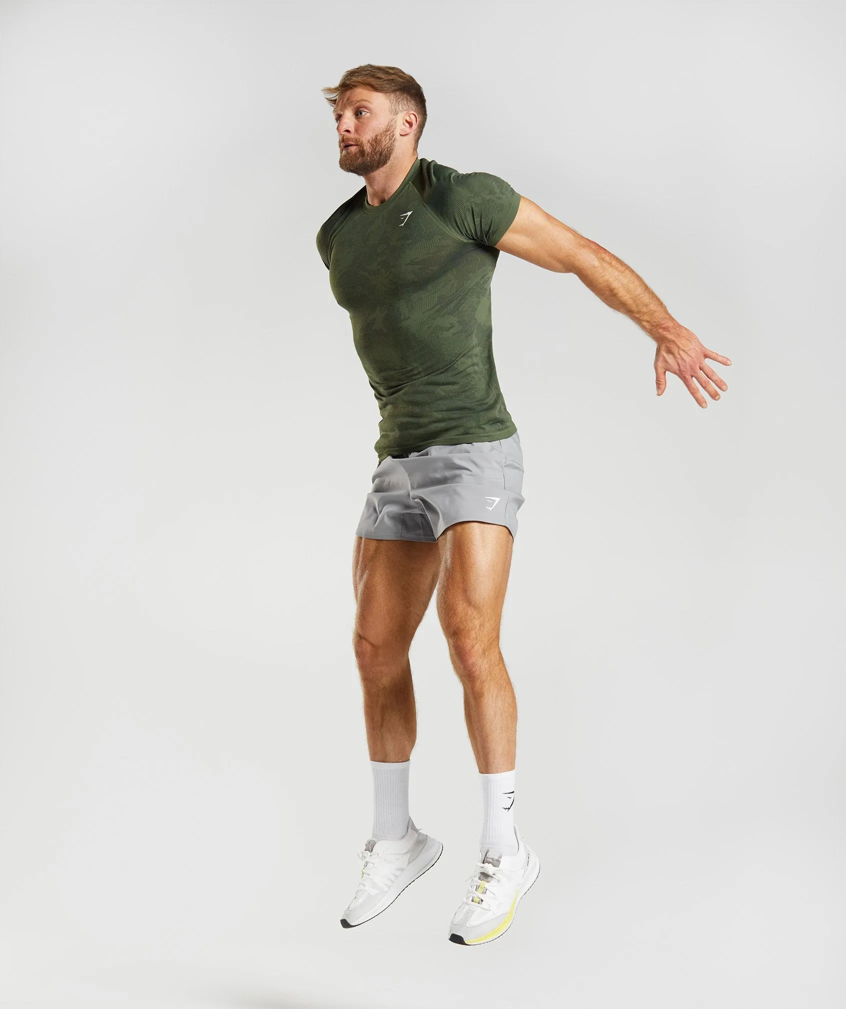 Gymshark Geo Seamless T-Shirt - Core Olive/Black sold by Gymshark product image thumbnail 4