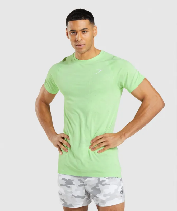 Gymshark Geo Seamless T-Shirt - Bali Green/White sold by Gymshark