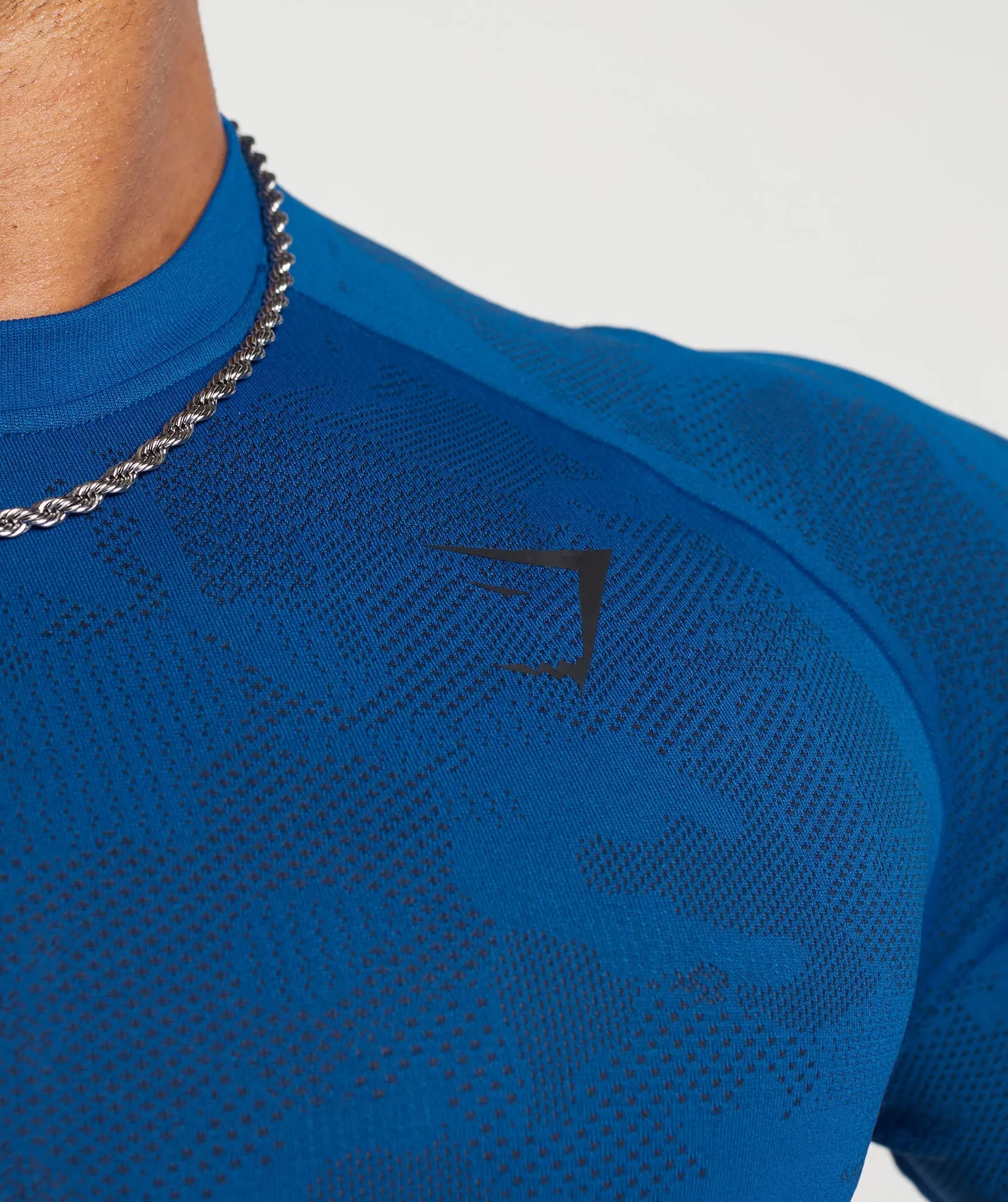 Gymshark Geo Seamless T-Shirt - Vintage Blue/Navy sold by Gymshark product image thumbnail 3