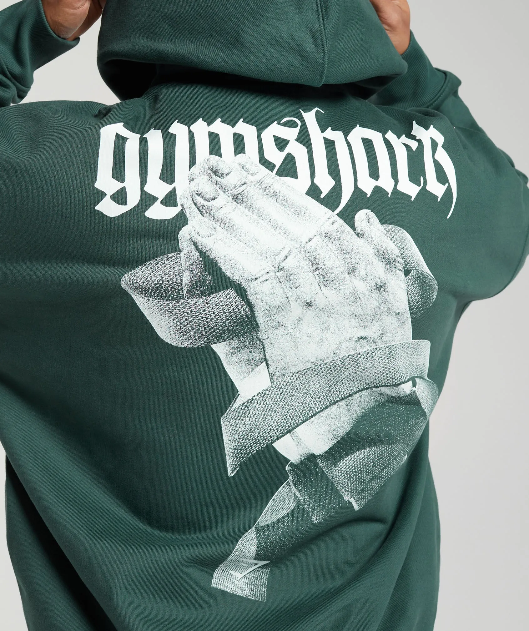 Gymshark Prayer Hands Hoodie - Fog Green sold by Gymshark product image thumbnail 5
