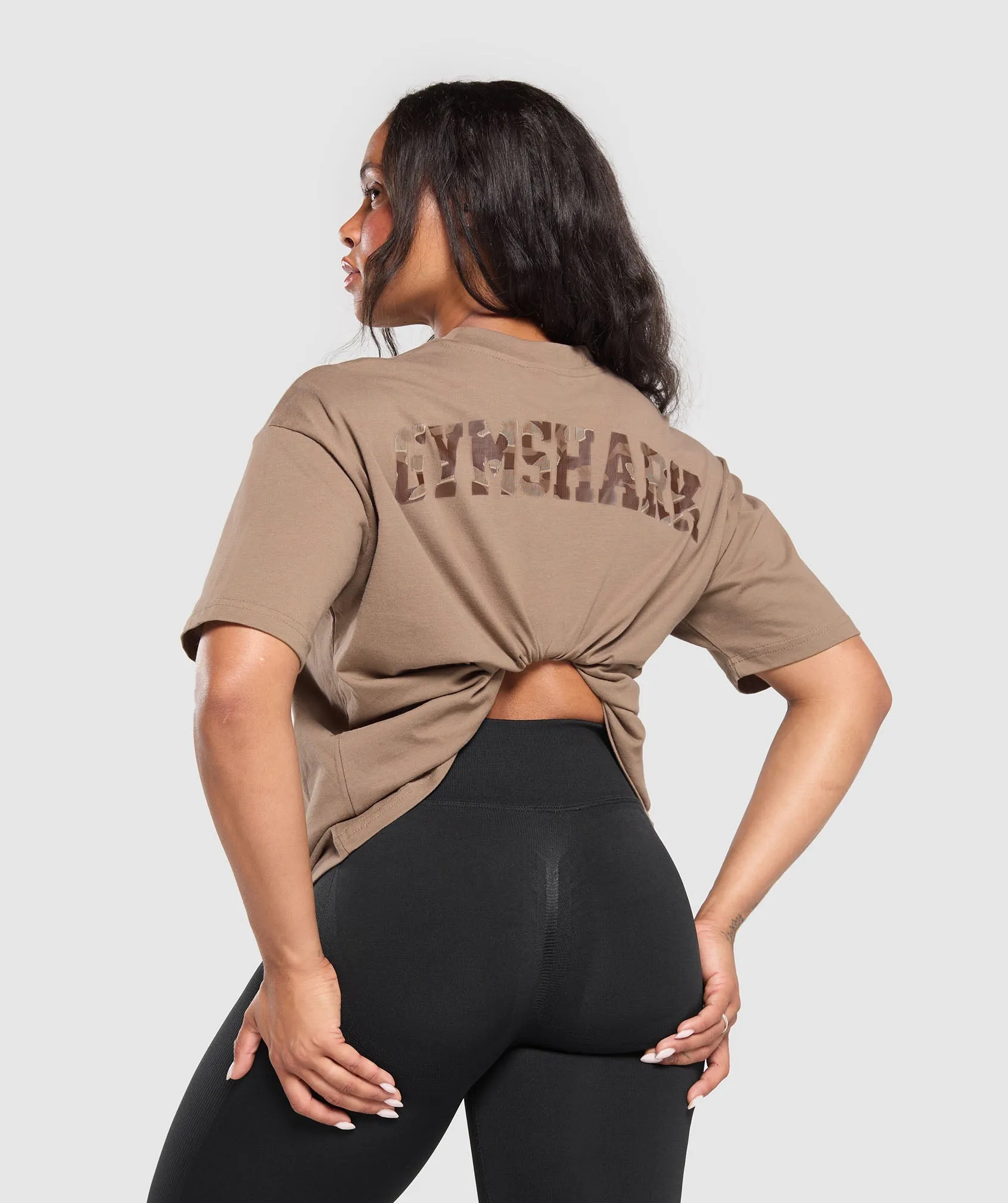 Gymshark Adapt Camo Graphic Oversized Top - Soul Brown sold by Gymshark product image thumbnail 5