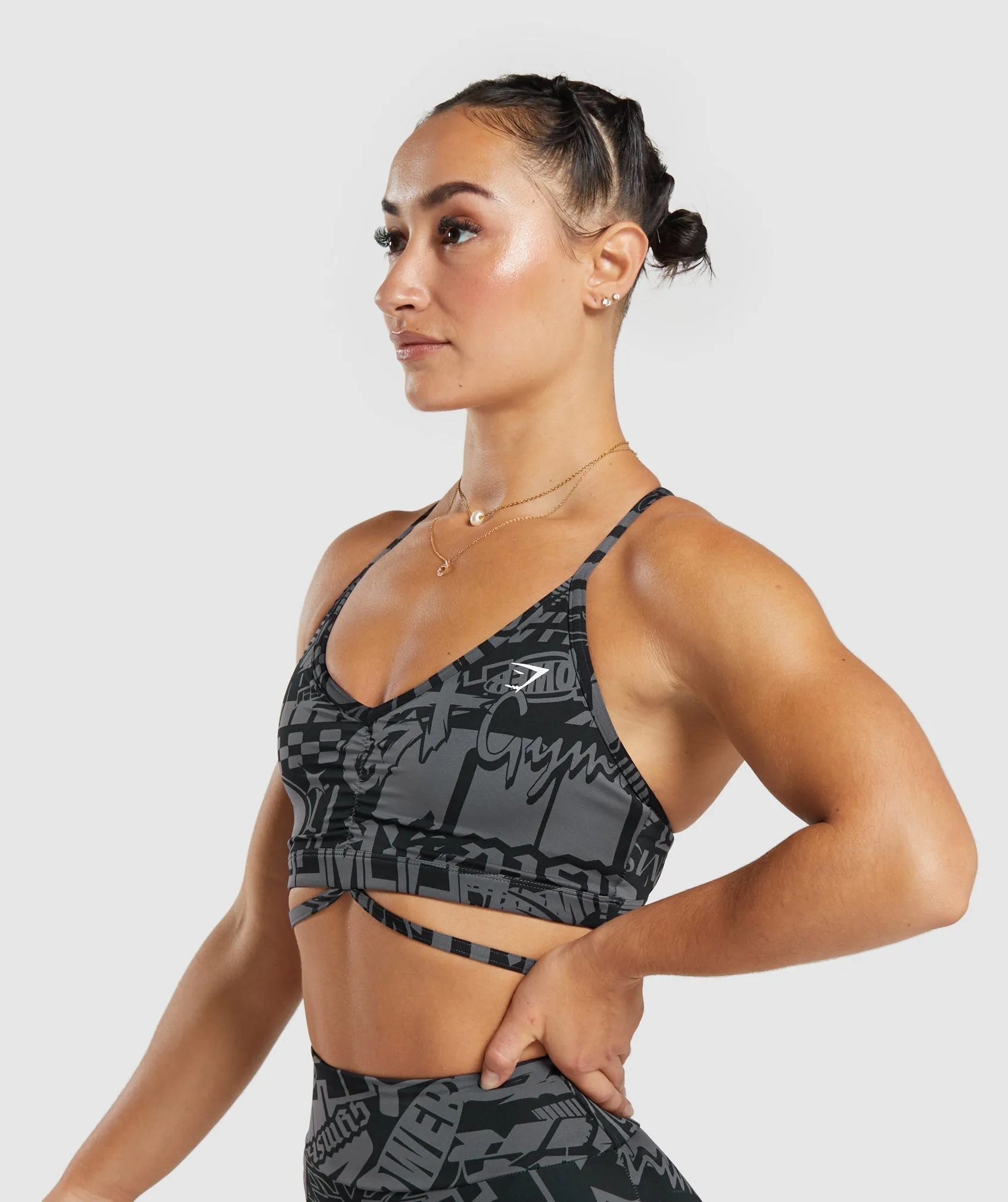 GS Power Strappy Sports Bra - Dark Grey sold by Gymshark product image thumbnail 3