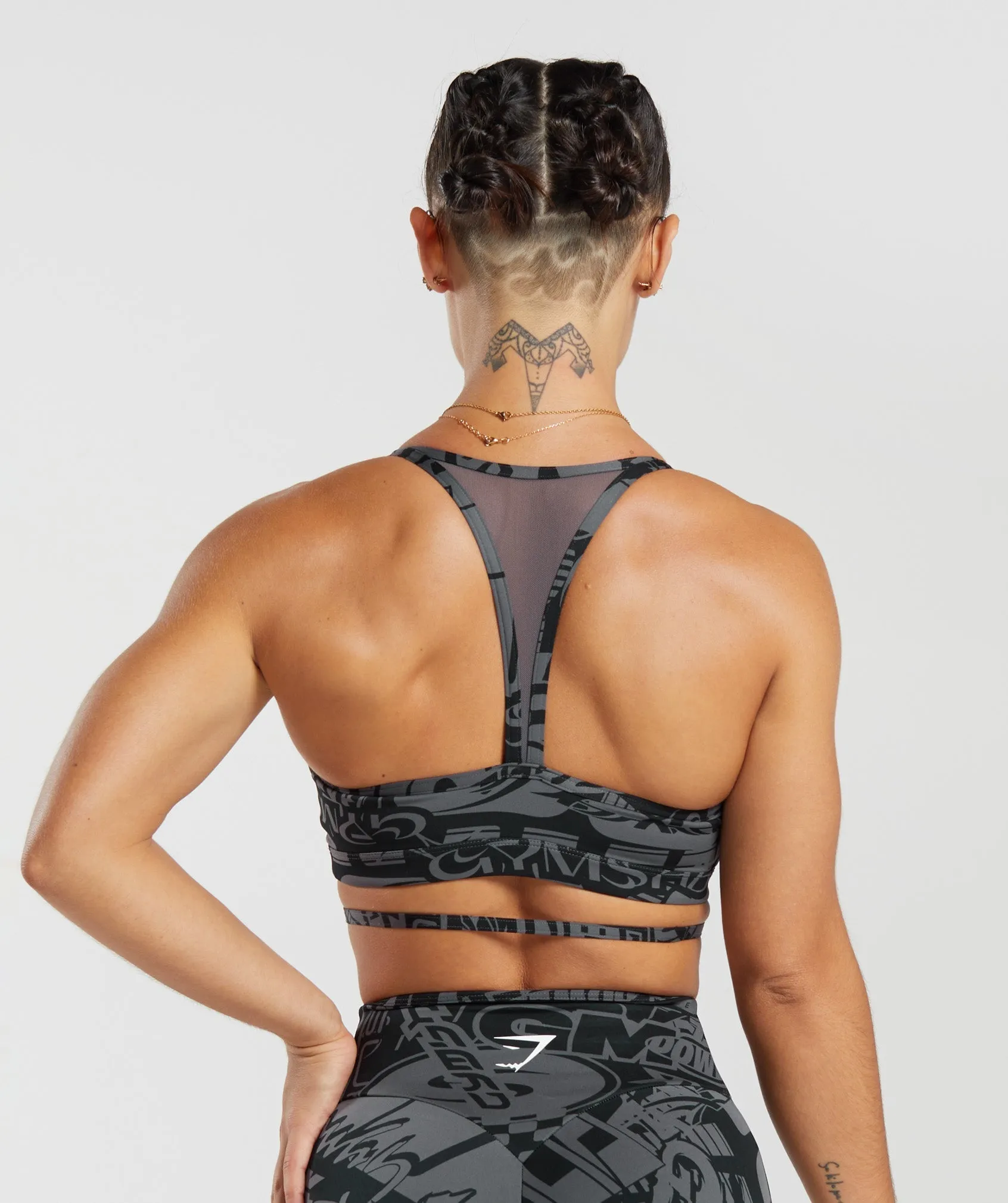 GS Power Strappy Sports Bra - Dark Grey sold by Gymshark product image thumbnail 2
