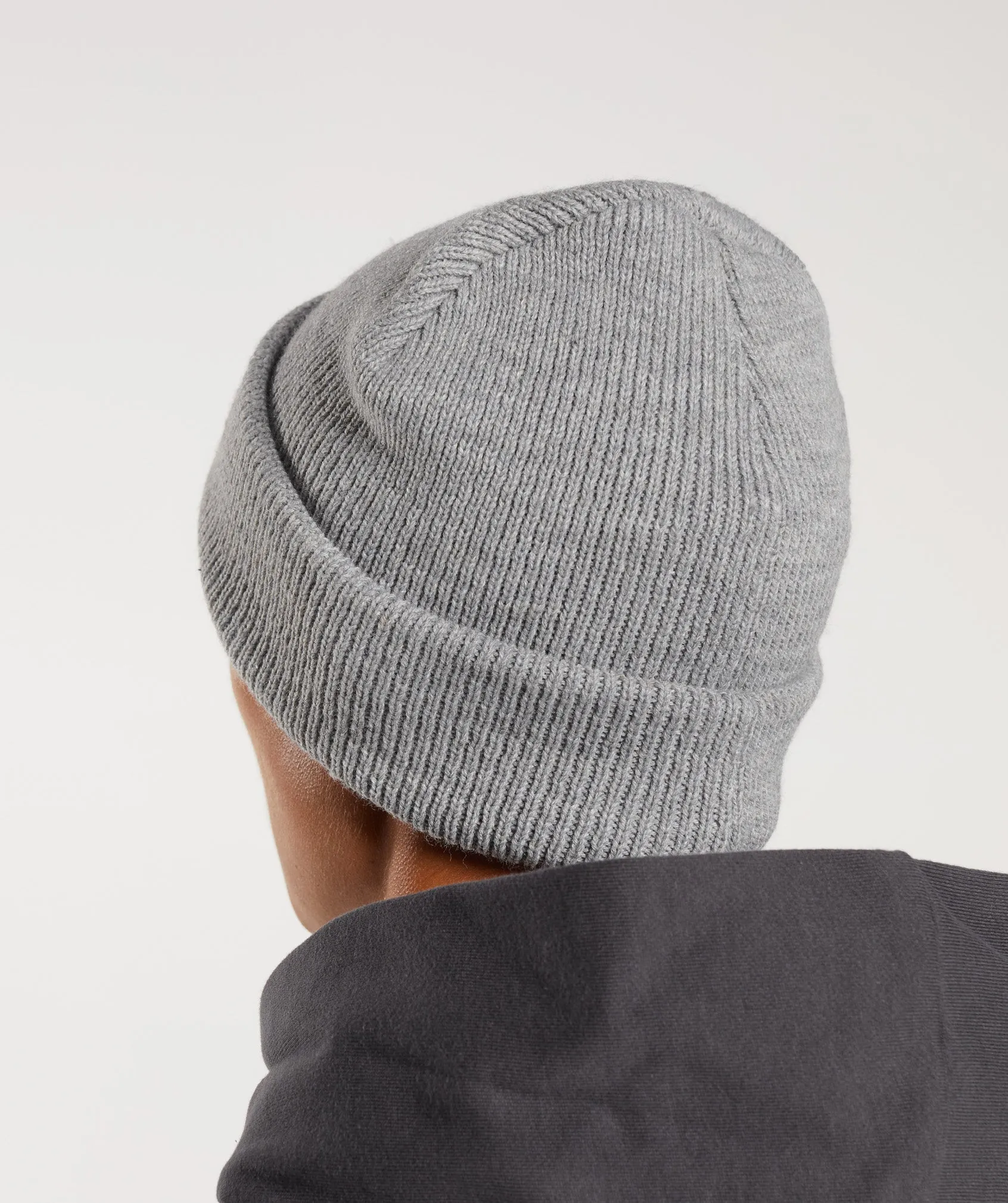 Gymshark Sharkhead Beanie - Light Grey Core Marl sold by Gymshark product image thumbnail 4