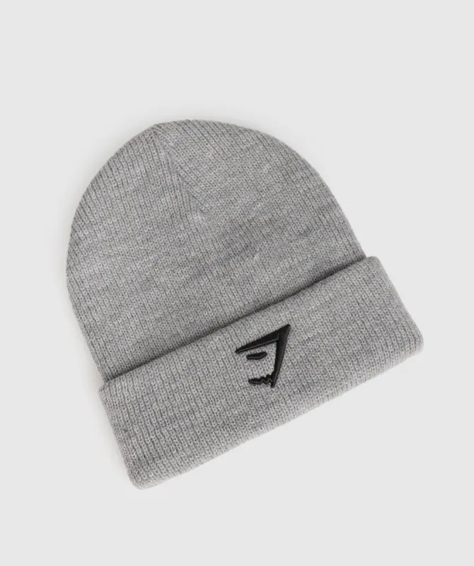 Gymshark Sharkhead Beanie - Light Grey Core Marl made by Gymshark