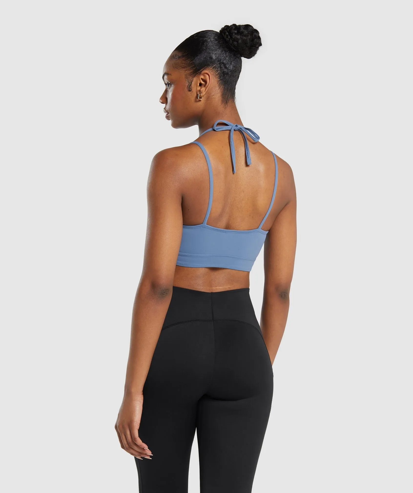 Gymshark Halterneck Crop Cami Tank - Faded Blue sold by Gymshark
