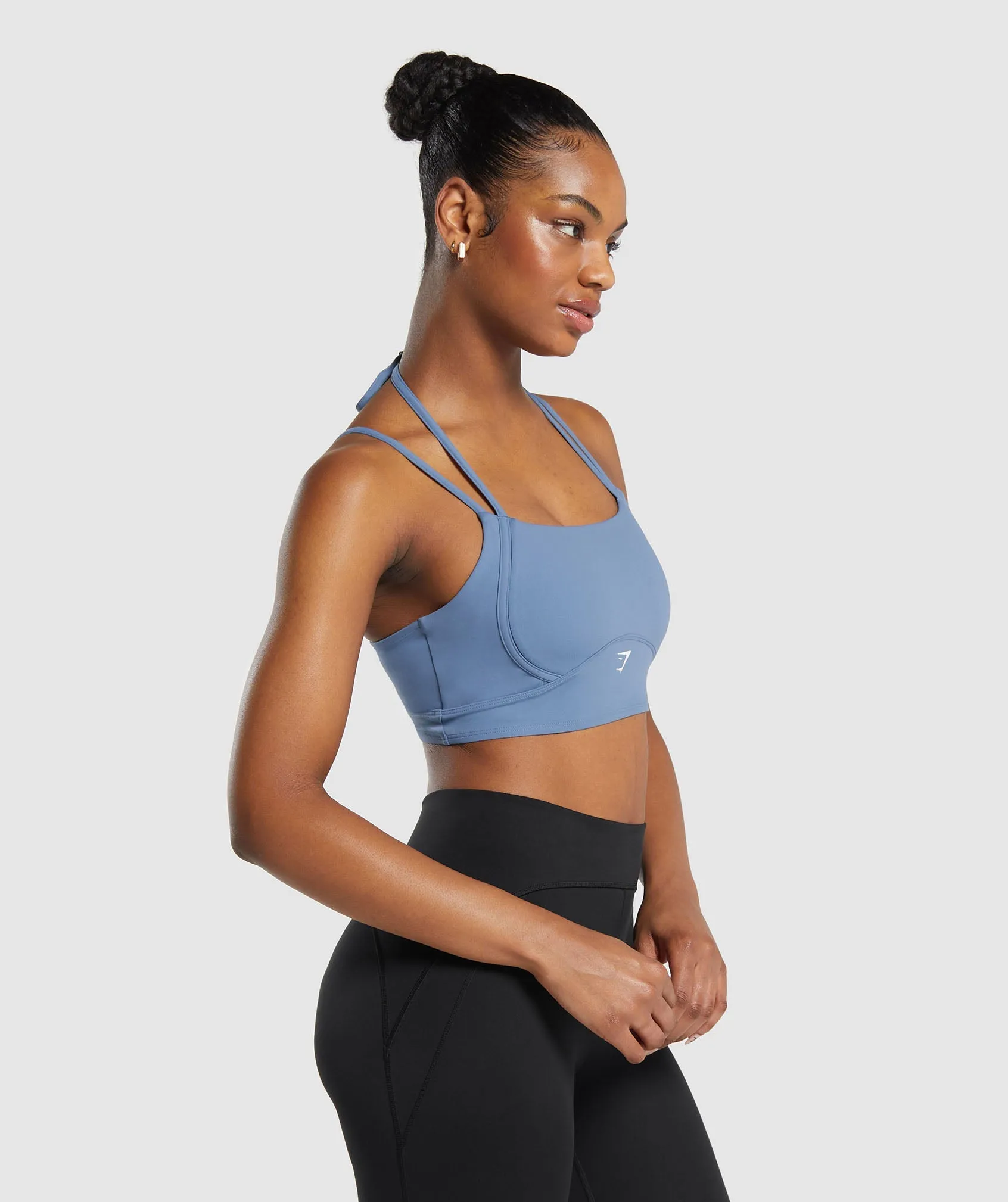 Gymshark Halterneck Crop Cami Tank - Faded Blue sold by Gymshark product image thumbnail 3