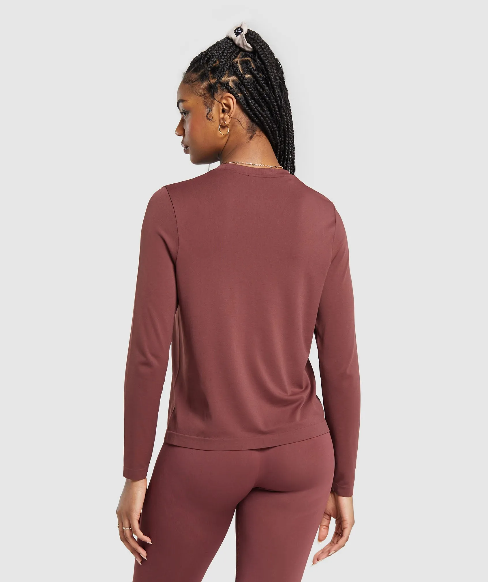Gymshark Everyday Seamless Long Sleeve Top - Burgundy Brown sold by Gymshark product image thumbnail 2