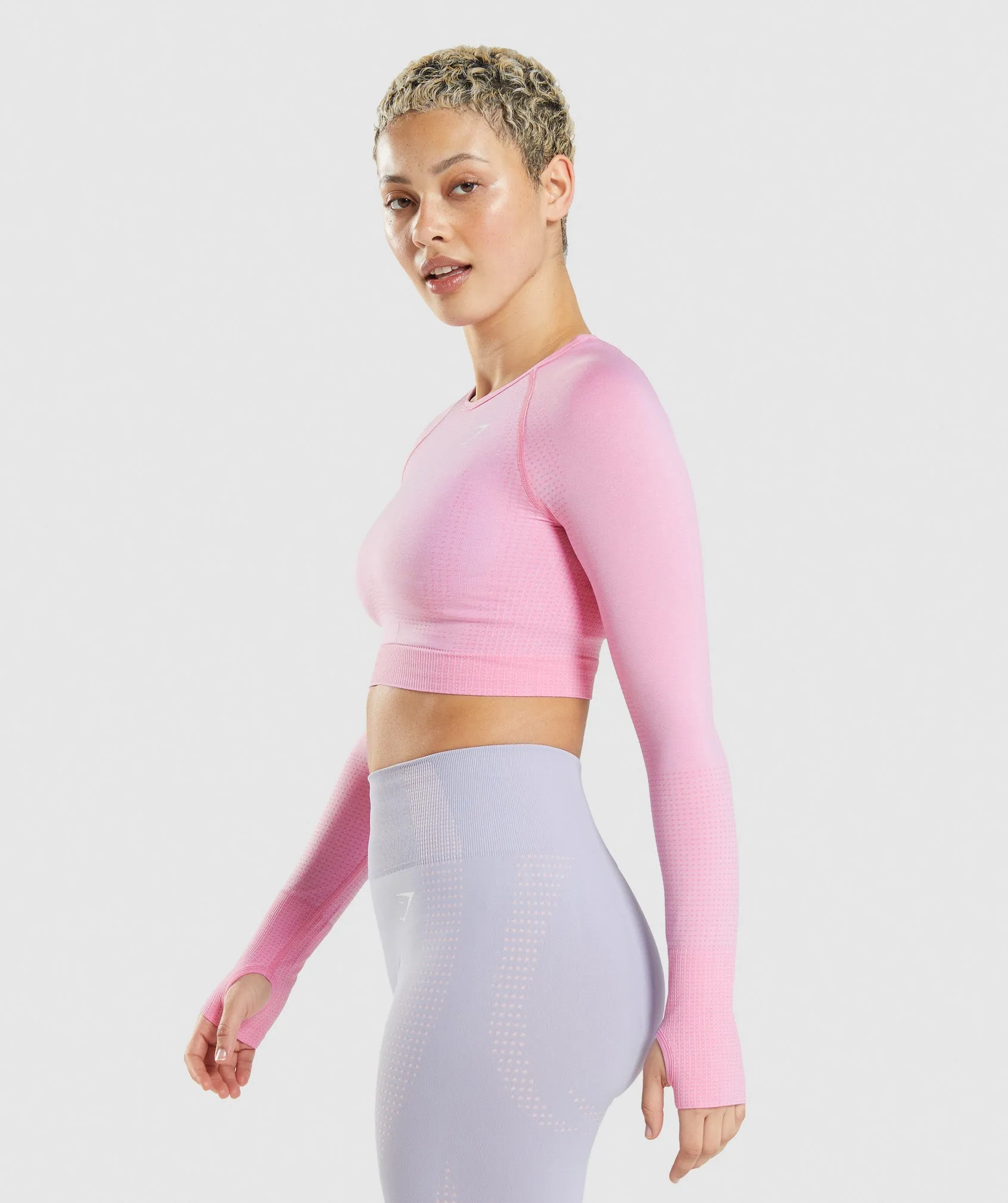 Gymshark Vital Seamless 2.0 Crop Top - Sorbet Pink Marl sold by Gymshark product image thumbnail 3