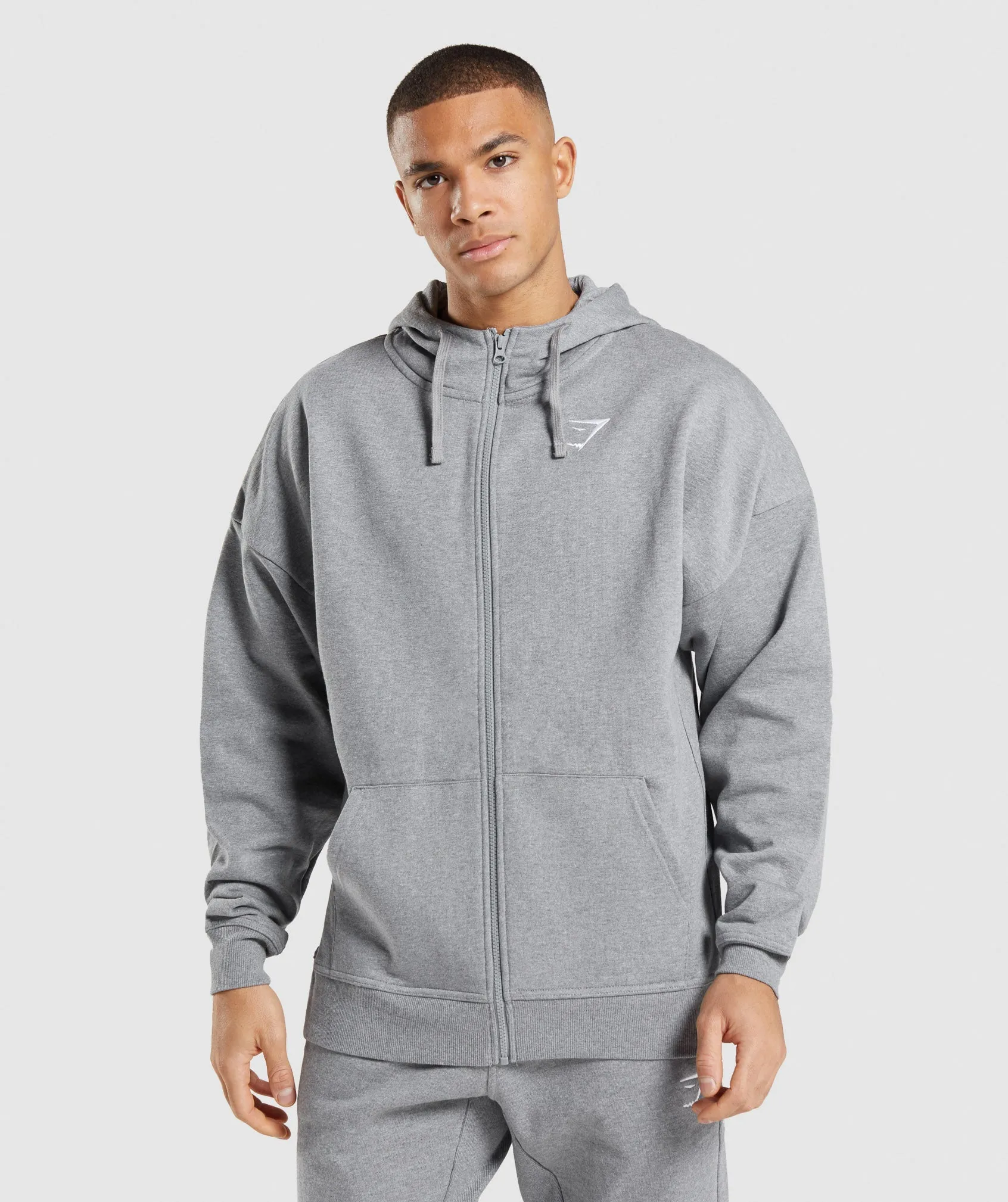 Gymshark Essential Zip Up Hoodie - Charcoal Marl sold by Gymshark